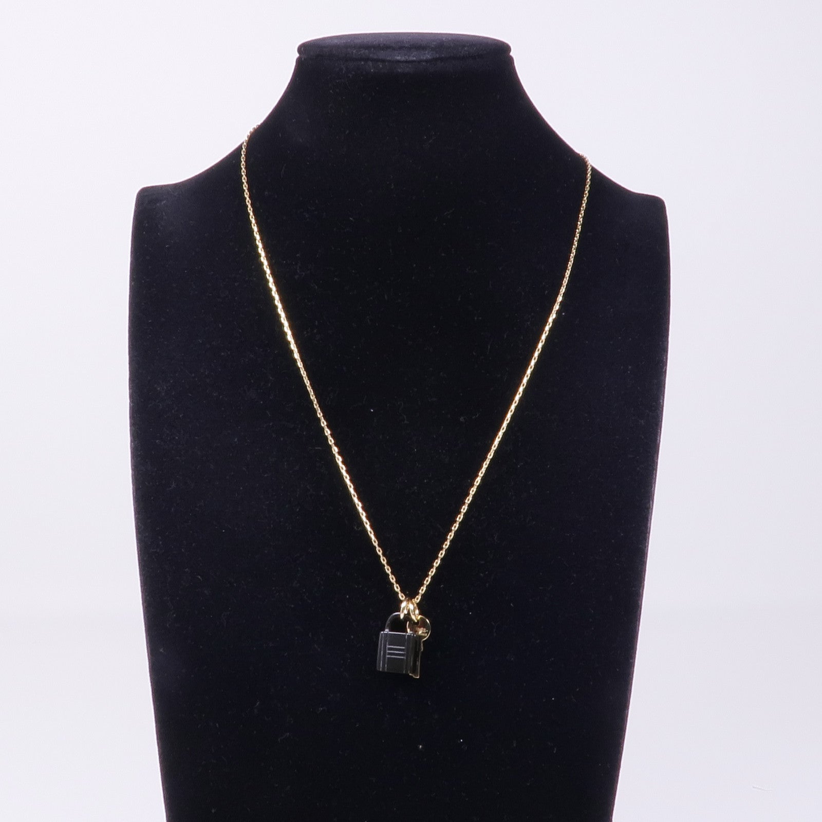 HERMES 金屬/水牛角Amulette Padlock Pendant項鍊