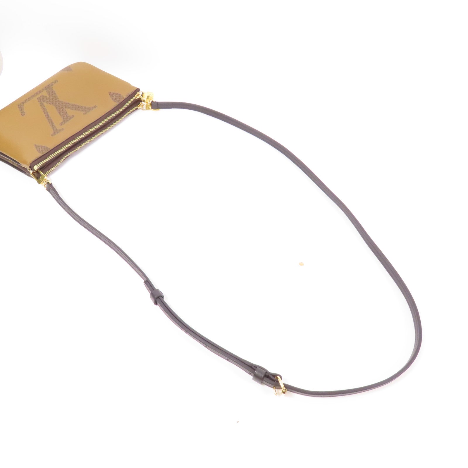 LOUIS VUITTON LV GHW Double Zip Pochette Shoulder Bag M69203 Monogram Reverse