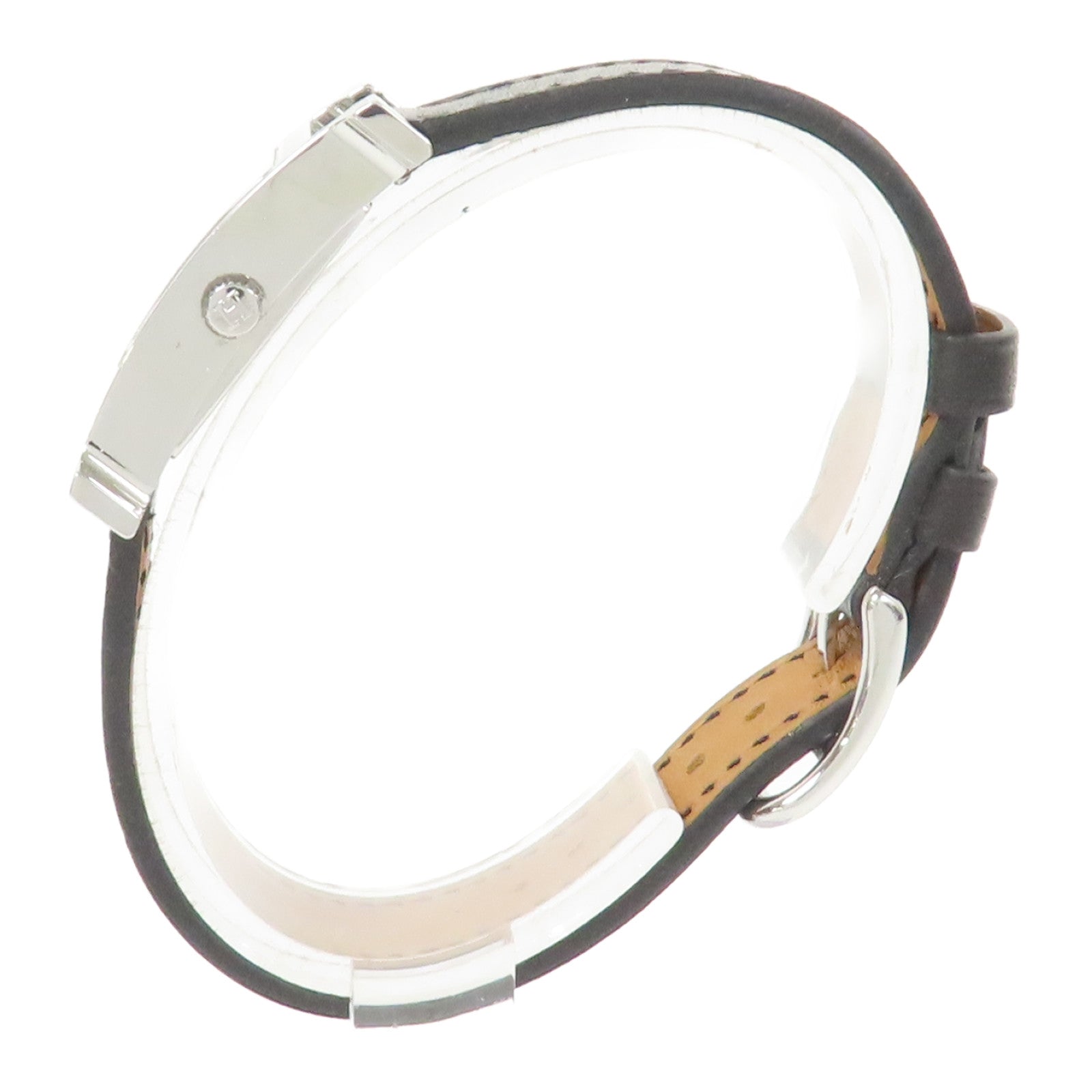 HERMES Heure H Watch 不鏽鋼/Swift皮革手錶石英機芯Noir/黑色
