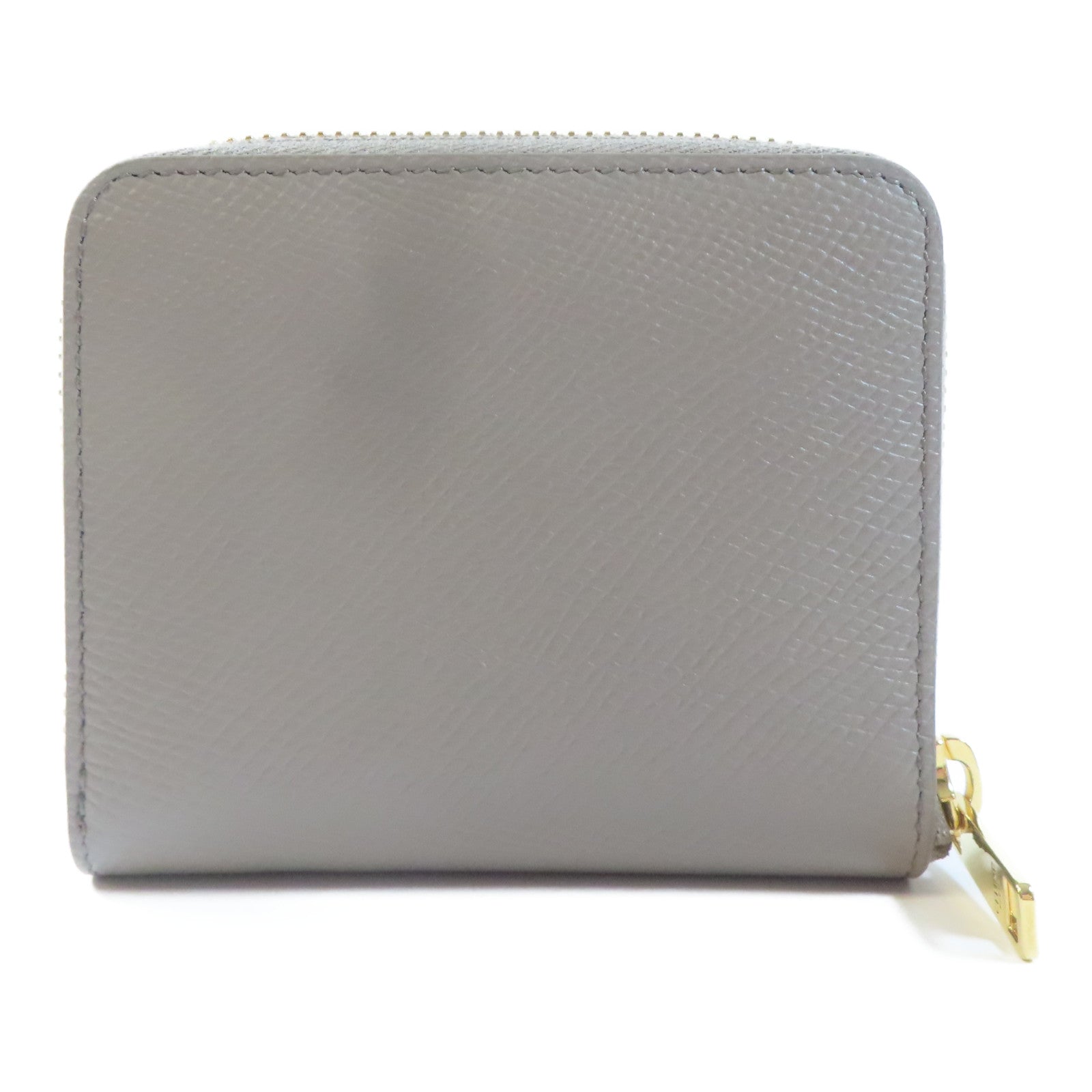CELINE 牛皮皮革Small Zipped Wallet金扣錢包灰色