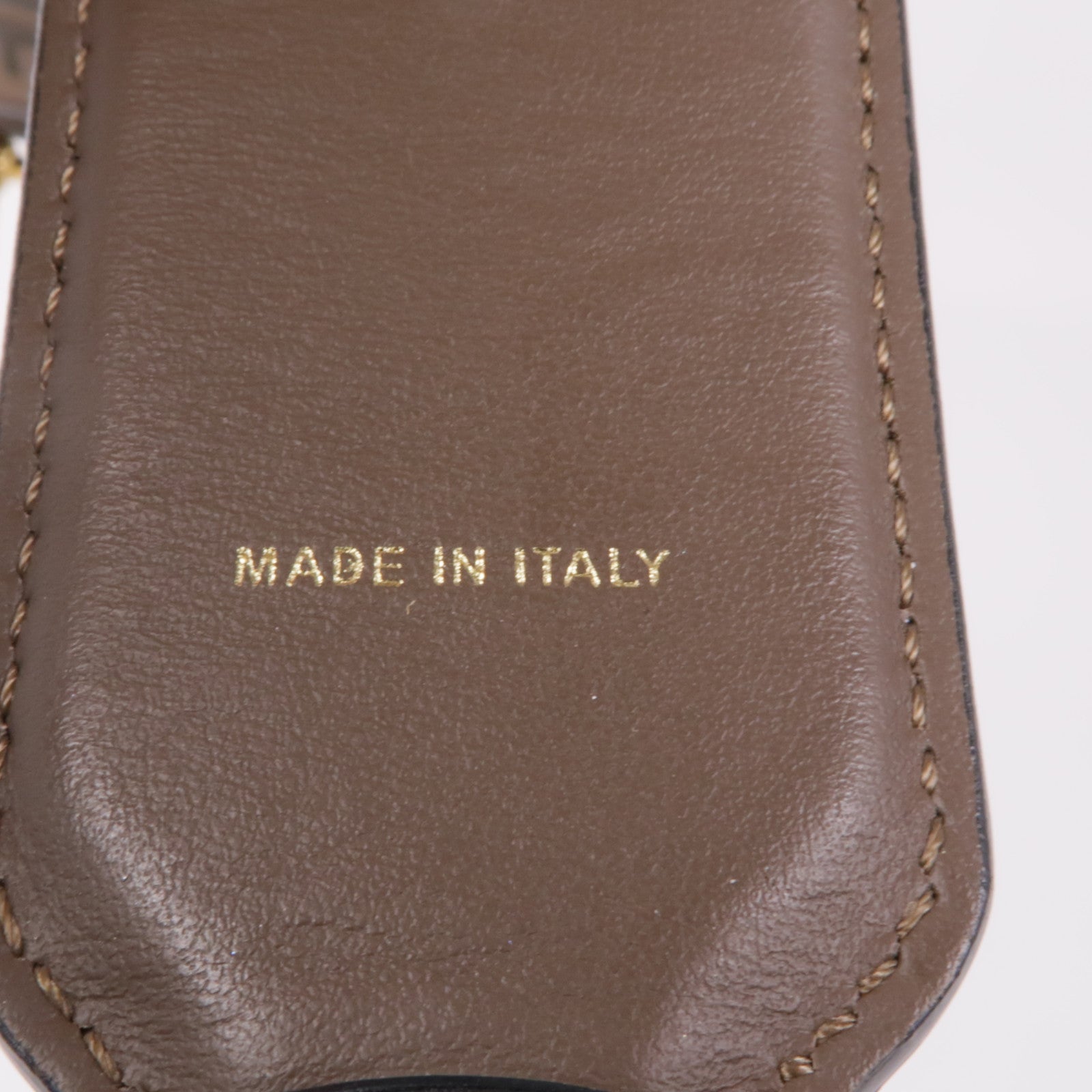 FENDI GHW Shoulder Strap Calfskin Leather Brown