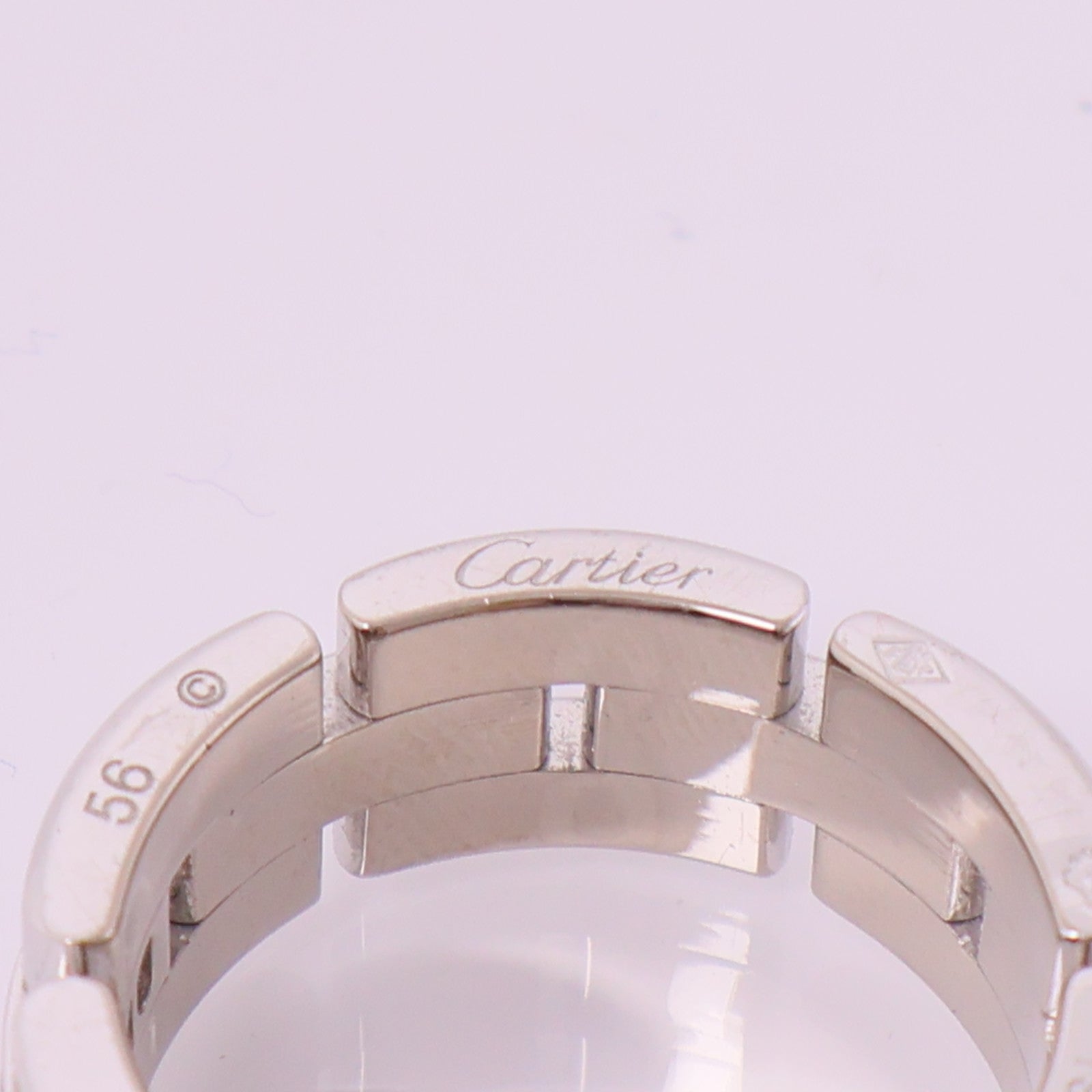 CARTIER 18K白金Maillon Panthere Ring鑽石戒指US#7.25