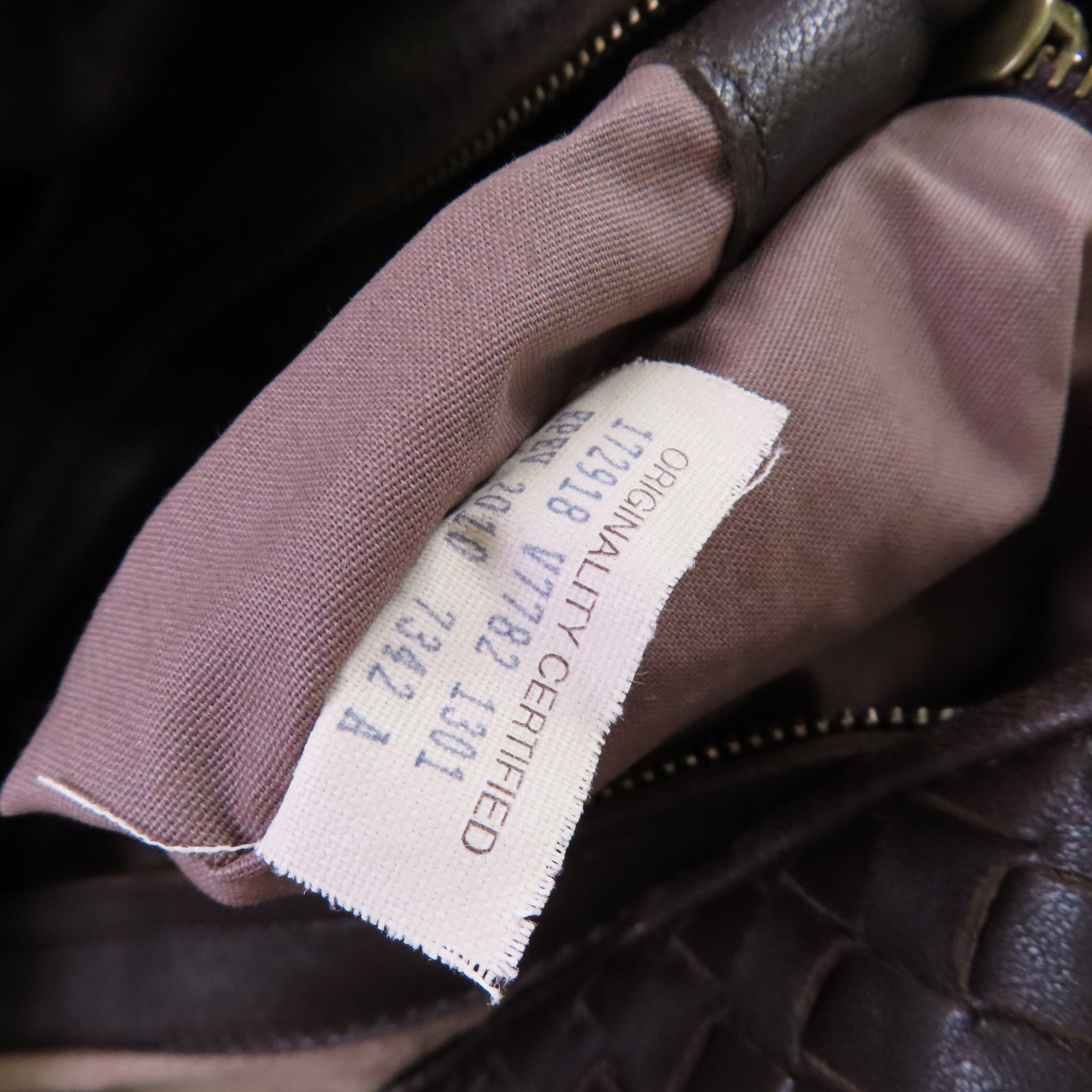 BOTTEGA VENETA 織紋皮革Hand Bag手挽袋啡色