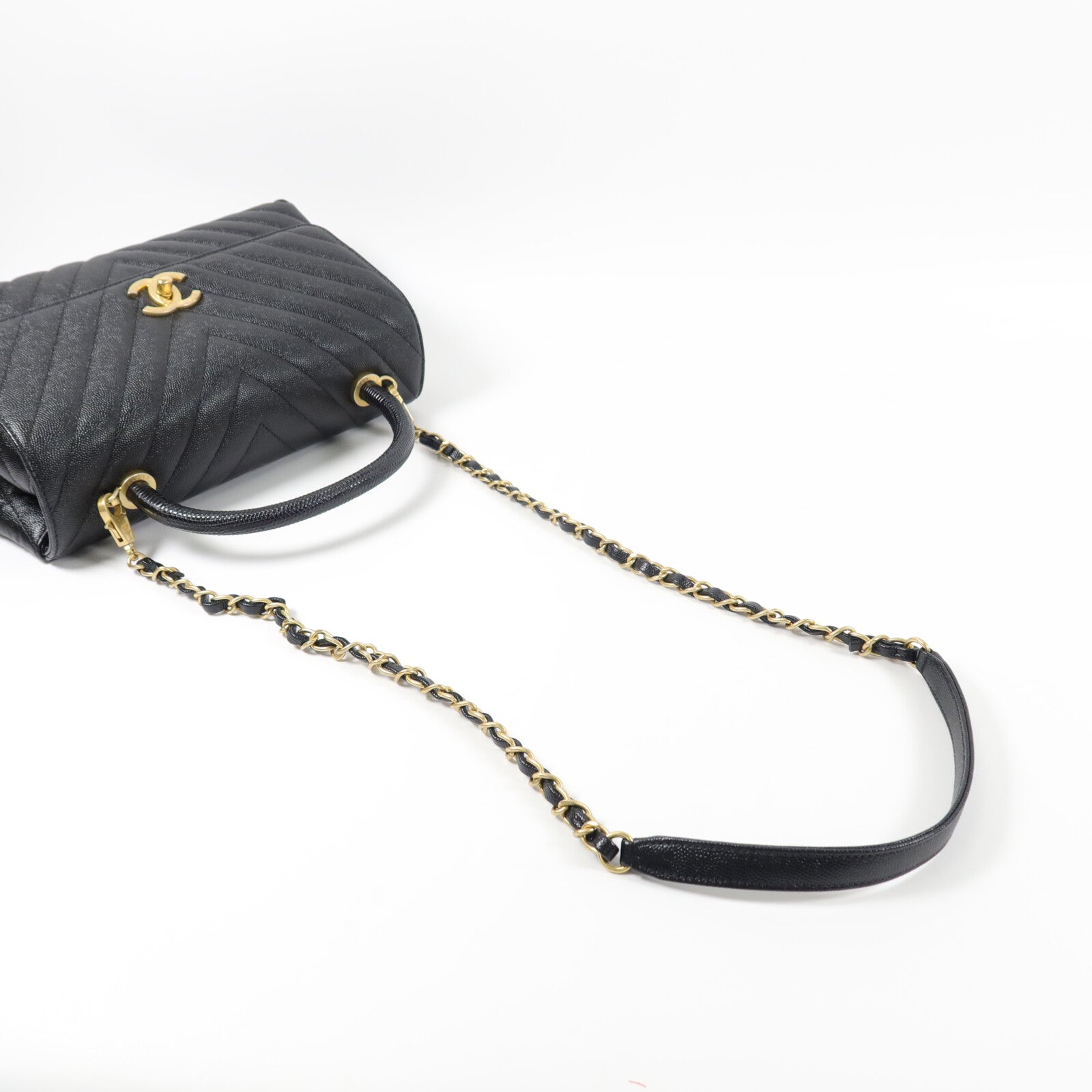 CHANEL 牛皮皮革Coco Handle Medium手挽肩背兩用袋