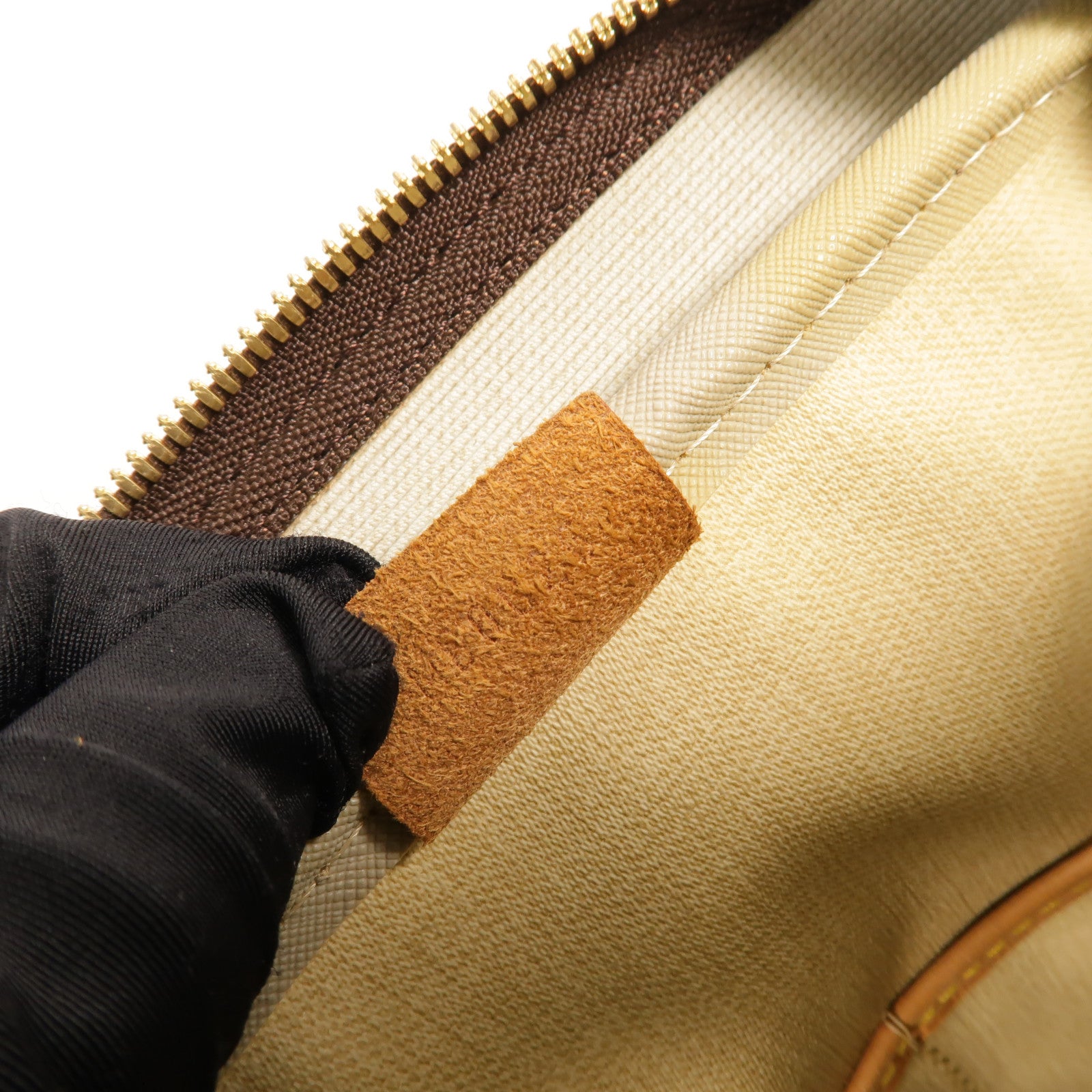 LOUIS VUITTON Monogram Deauville金扣手挽袋棕色