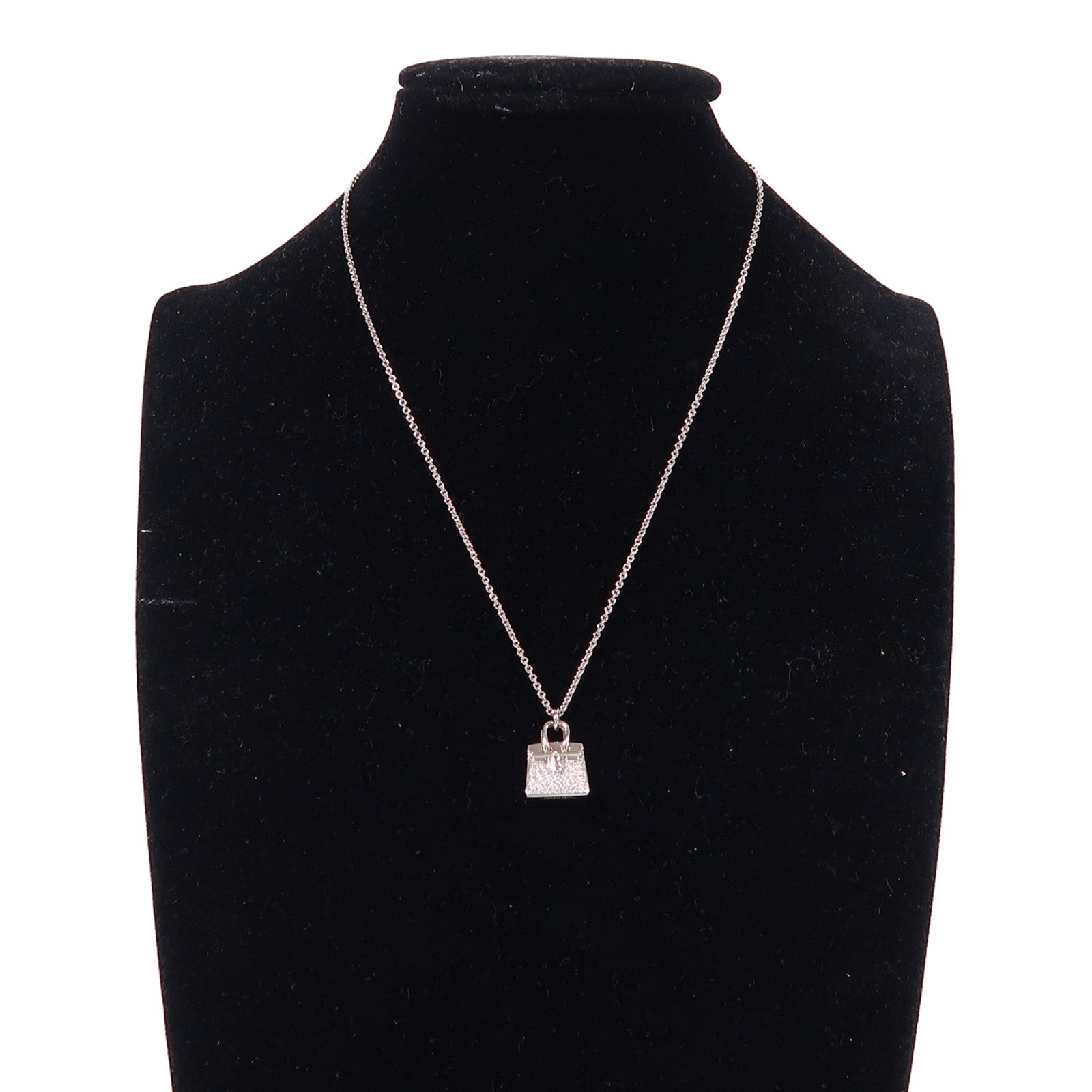 HERMES Amulettes Birkin Pendant Necklace 18K White Gold