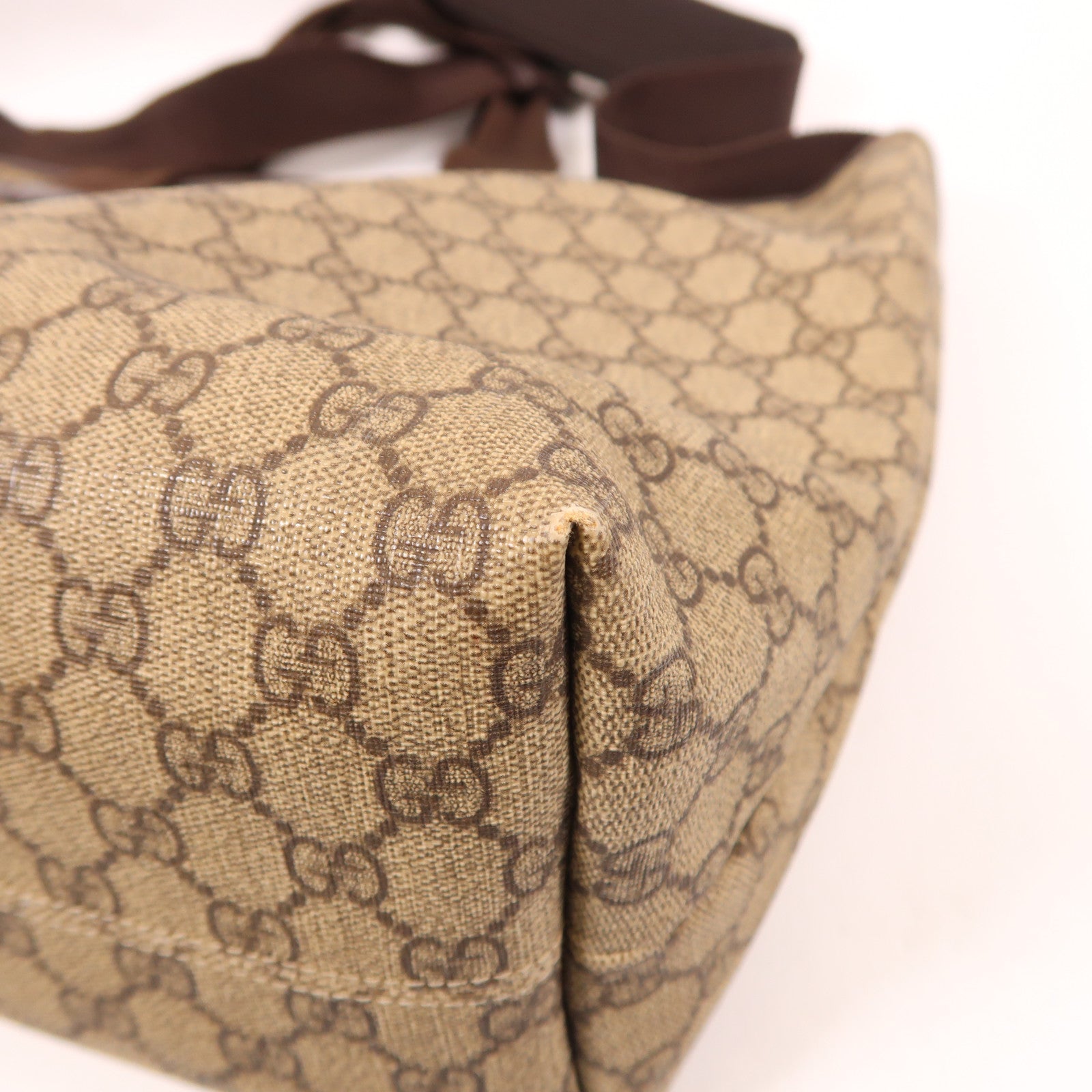 GUCCI 塗層帆布2 Way Shoulder銀扣手挽肩背兩用袋