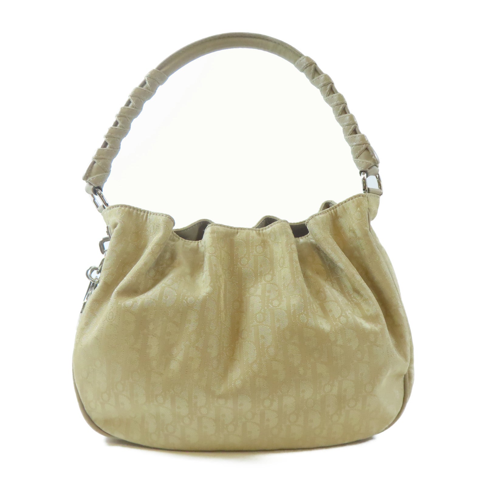 Dior 帆布Shoulder Bag銀扣肩背袋米色