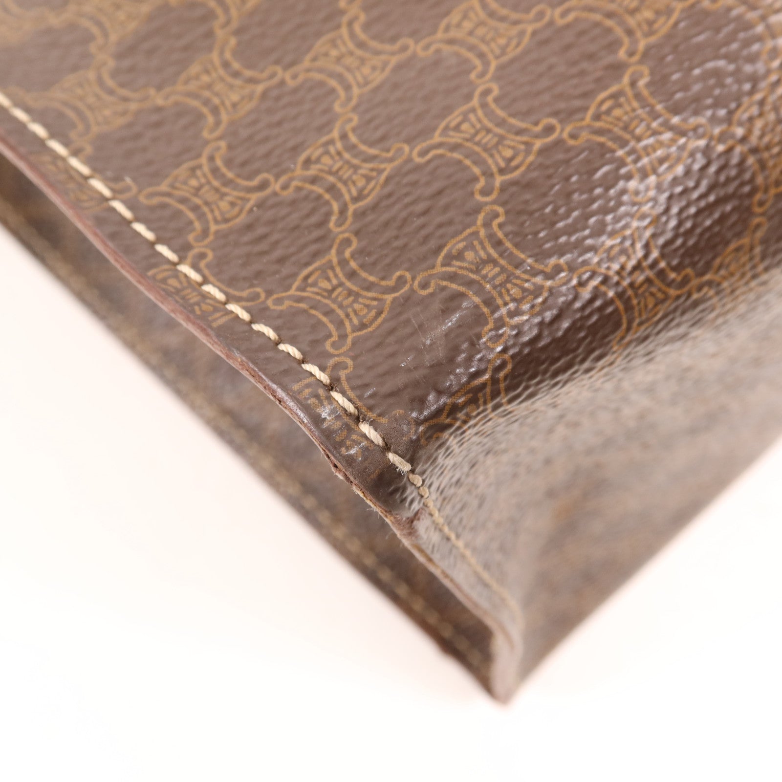 CELINE 塗層帆布Vintage Tote Bag金扣肩背袋