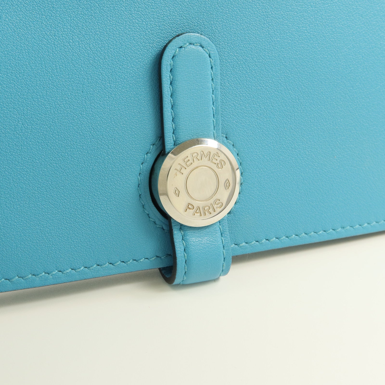 HERMES Swift皮革Dogon GM長錢包Bleu du Nord