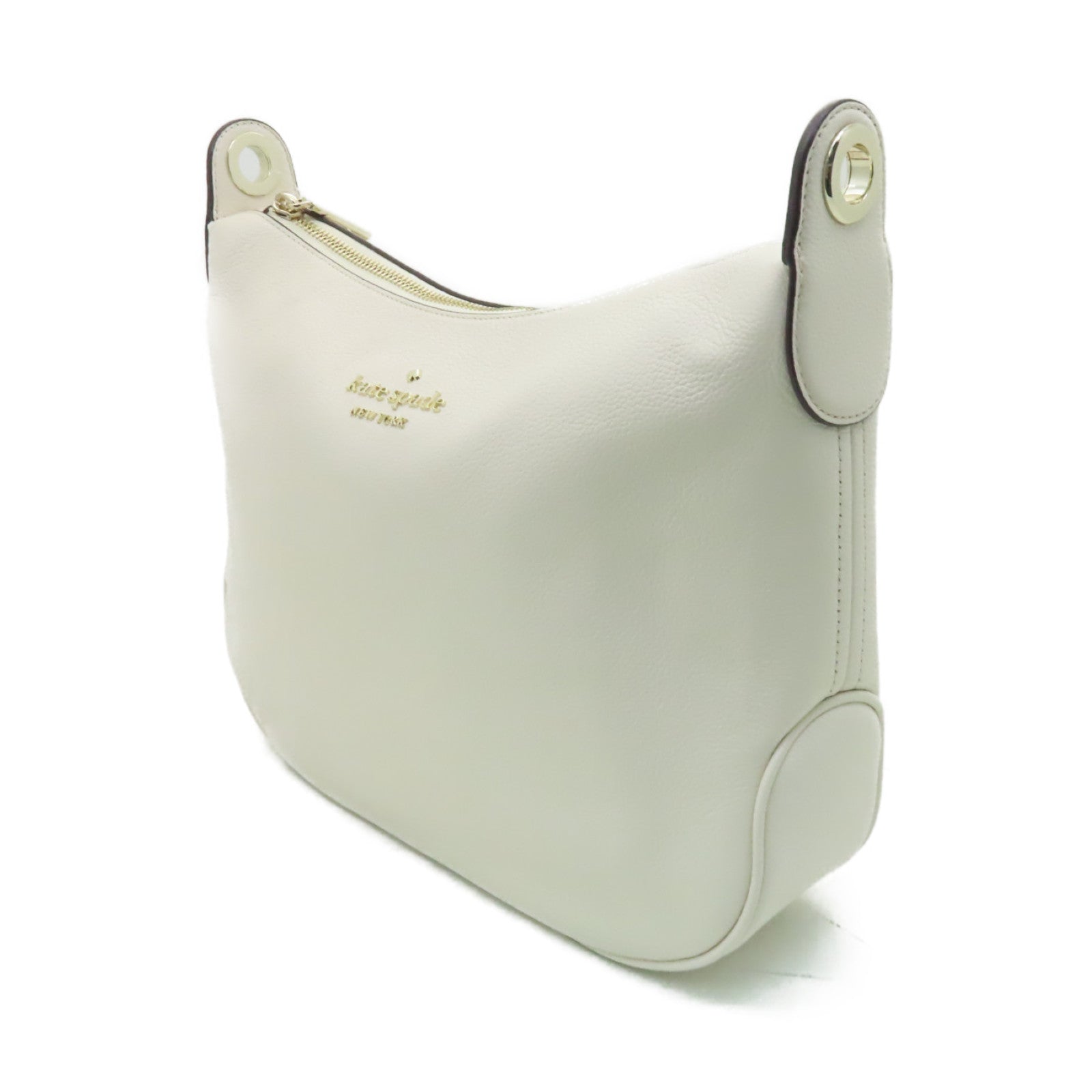 Kate Spade 【激減優惠】牛皮皮革Shoulder Bag金扣/銀扣肩背袋白色