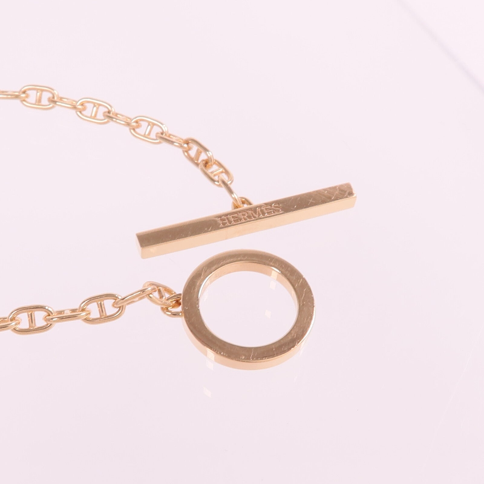 HERMES 18K玫瑰金Chaine d'ancre Contour Bracelet鑽石手鏈