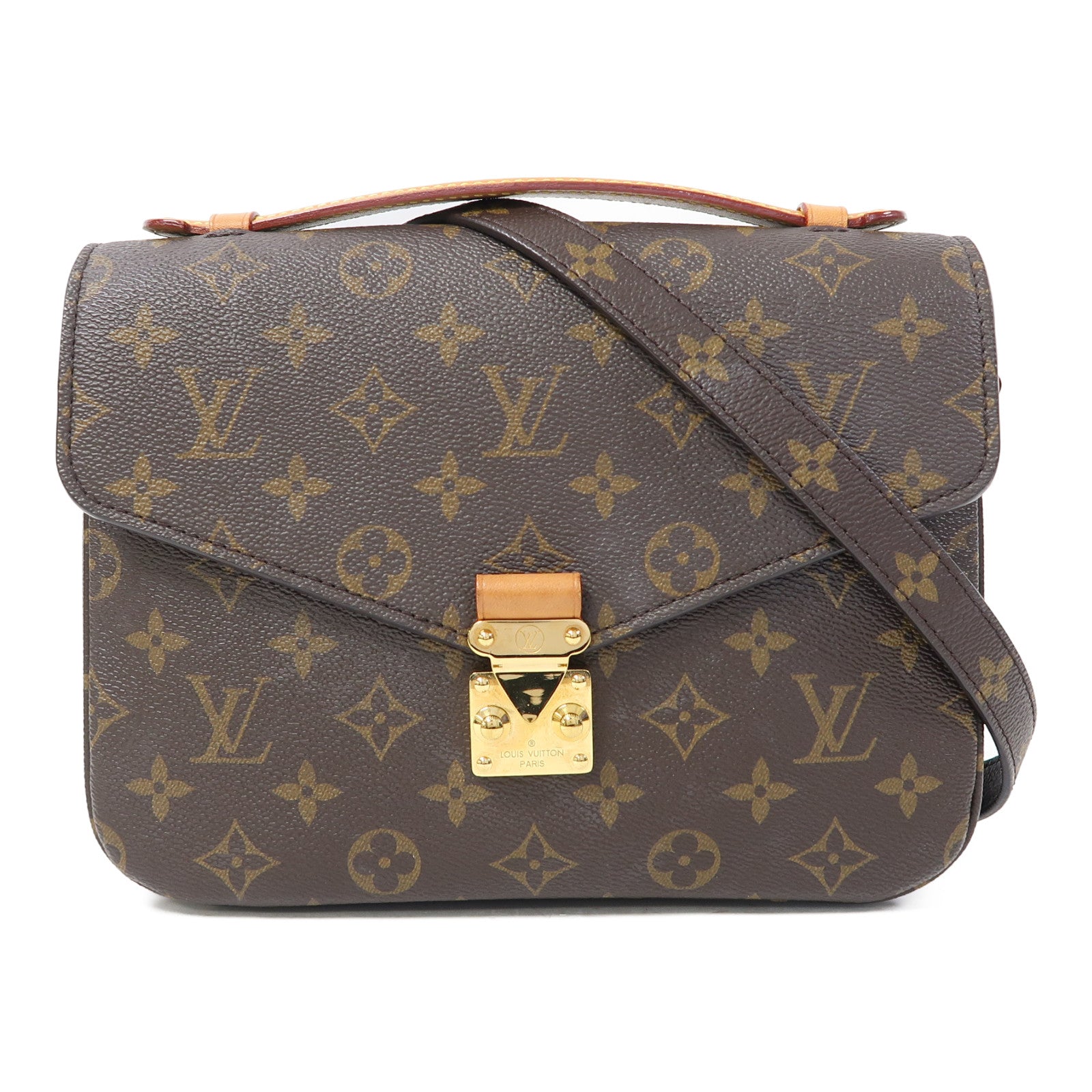 LOUIS VUITTON 【激減優惠】Monogram Pochette Metis金扣手挽肩背兩用袋啡色