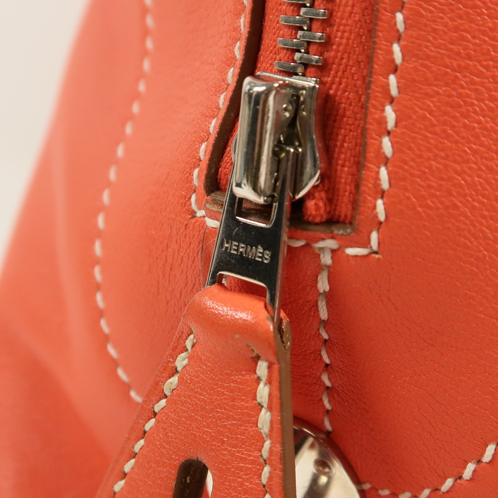 HERMES Sikkim皮革Bolide Relax 35銀扣手挽袋Rose Jaipur