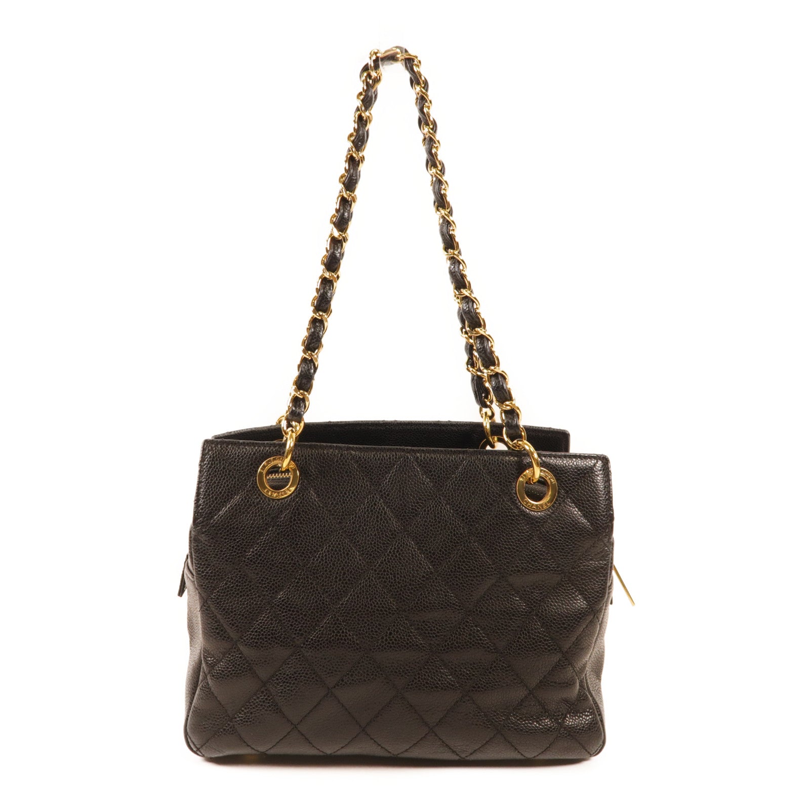 CHANEL 牛皮皮革Tote Bag金扣肩背袋