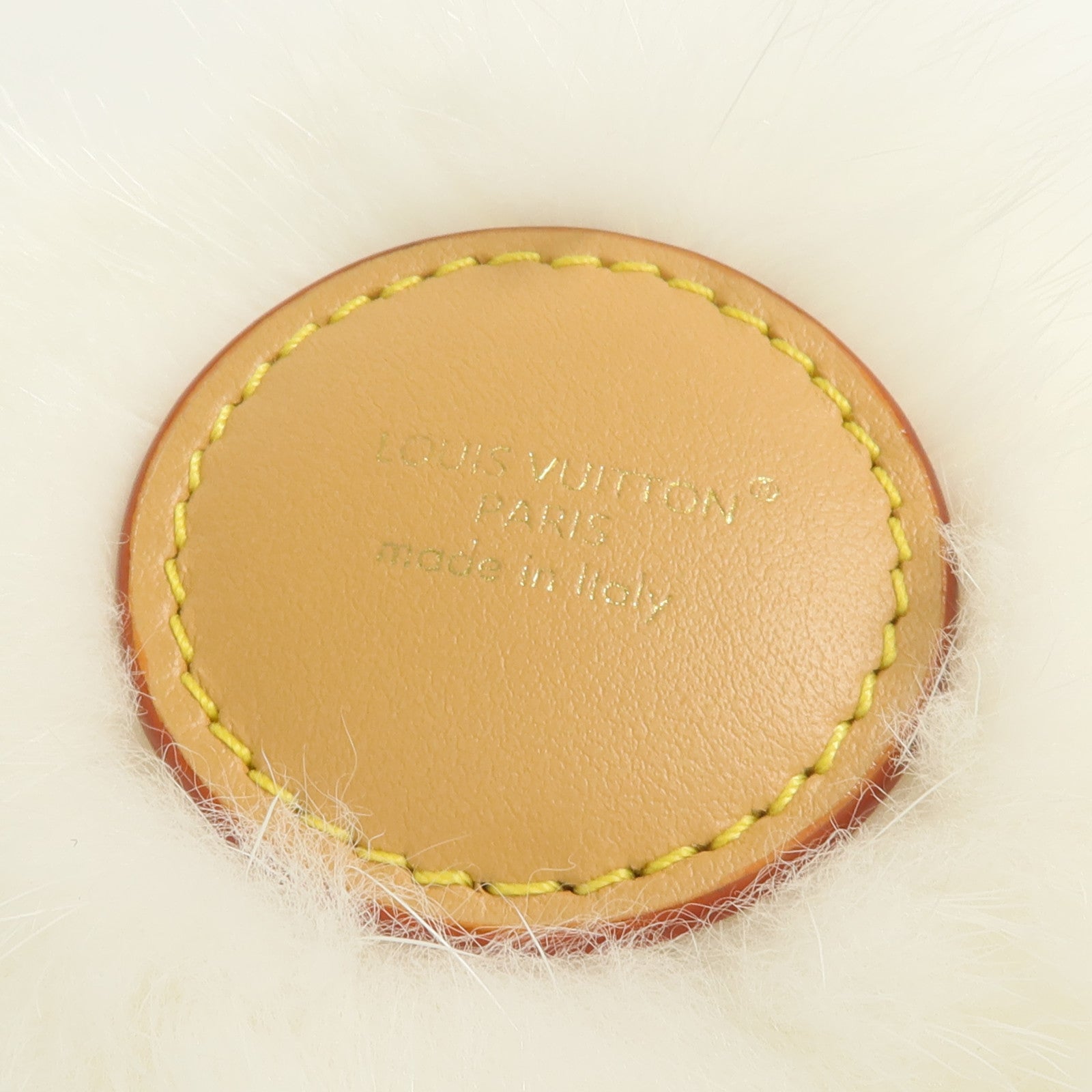 LOUIS VUITTON 貂皮/皮革Vivienne Fur Key Holder金扣鎖匙扣