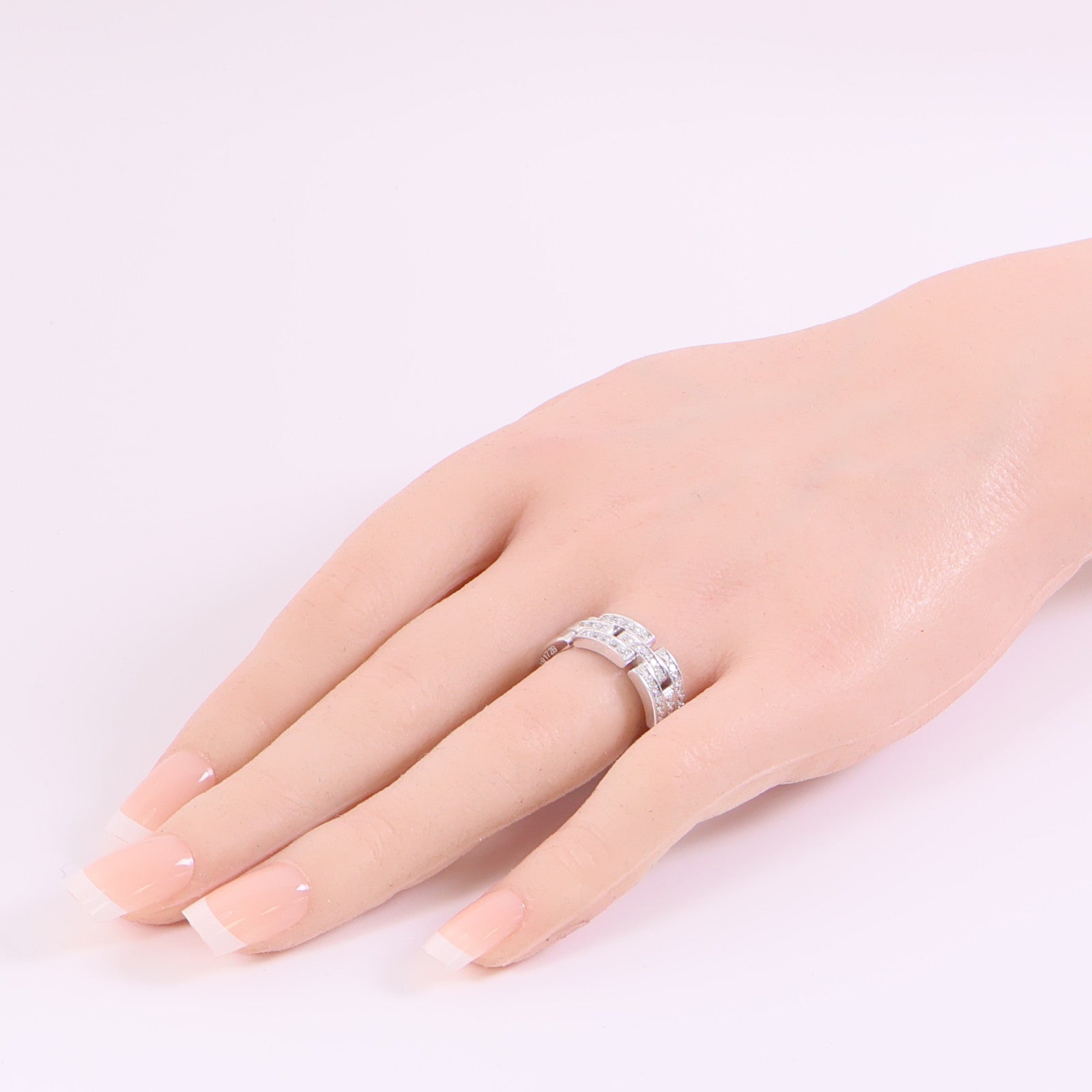 CARTIER 18K白金Maillon Panthere Ring鑽石戒指US#7.25