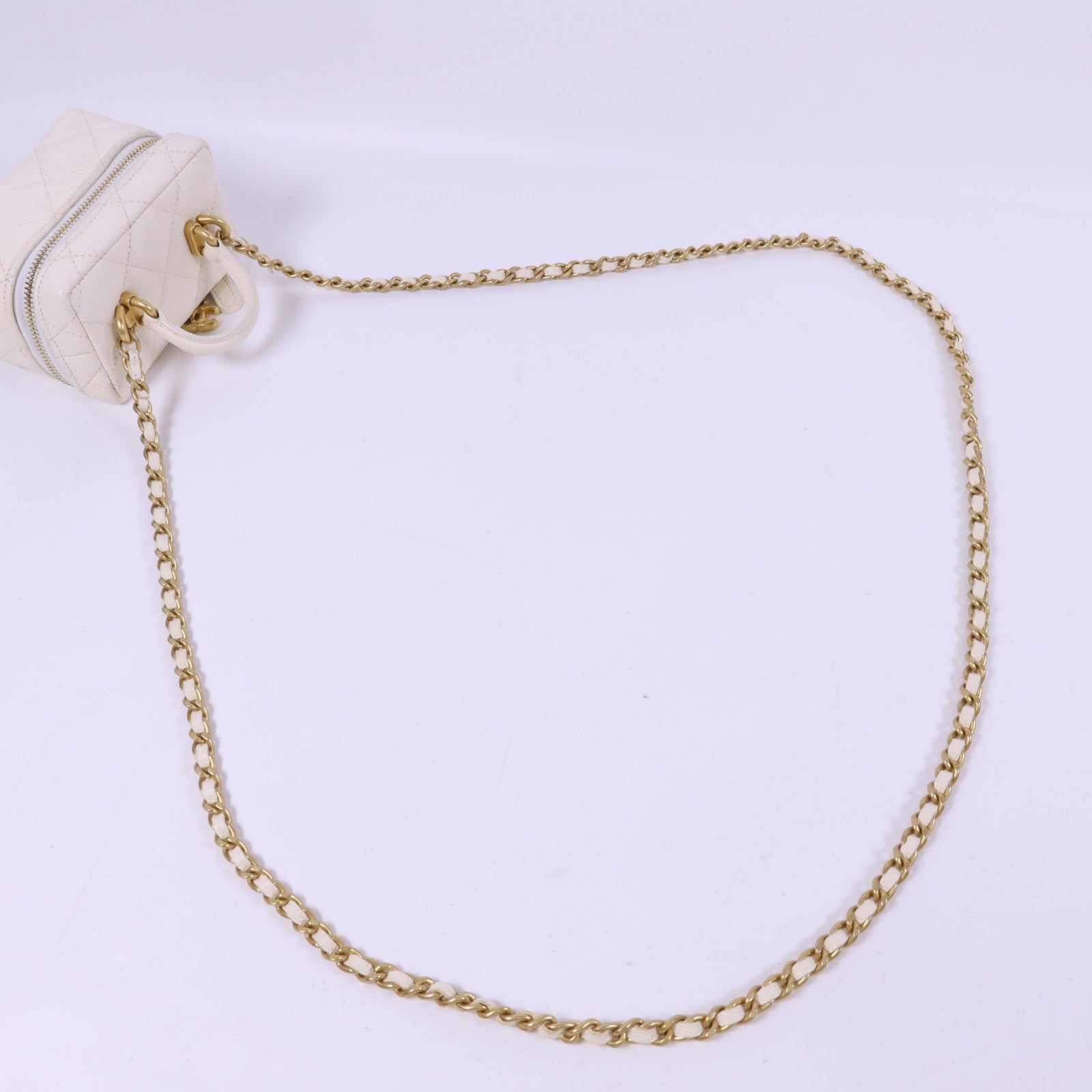 CHANEL 牛皮皮革Mini Chain Shoulder金扣手挽肩背兩用袋