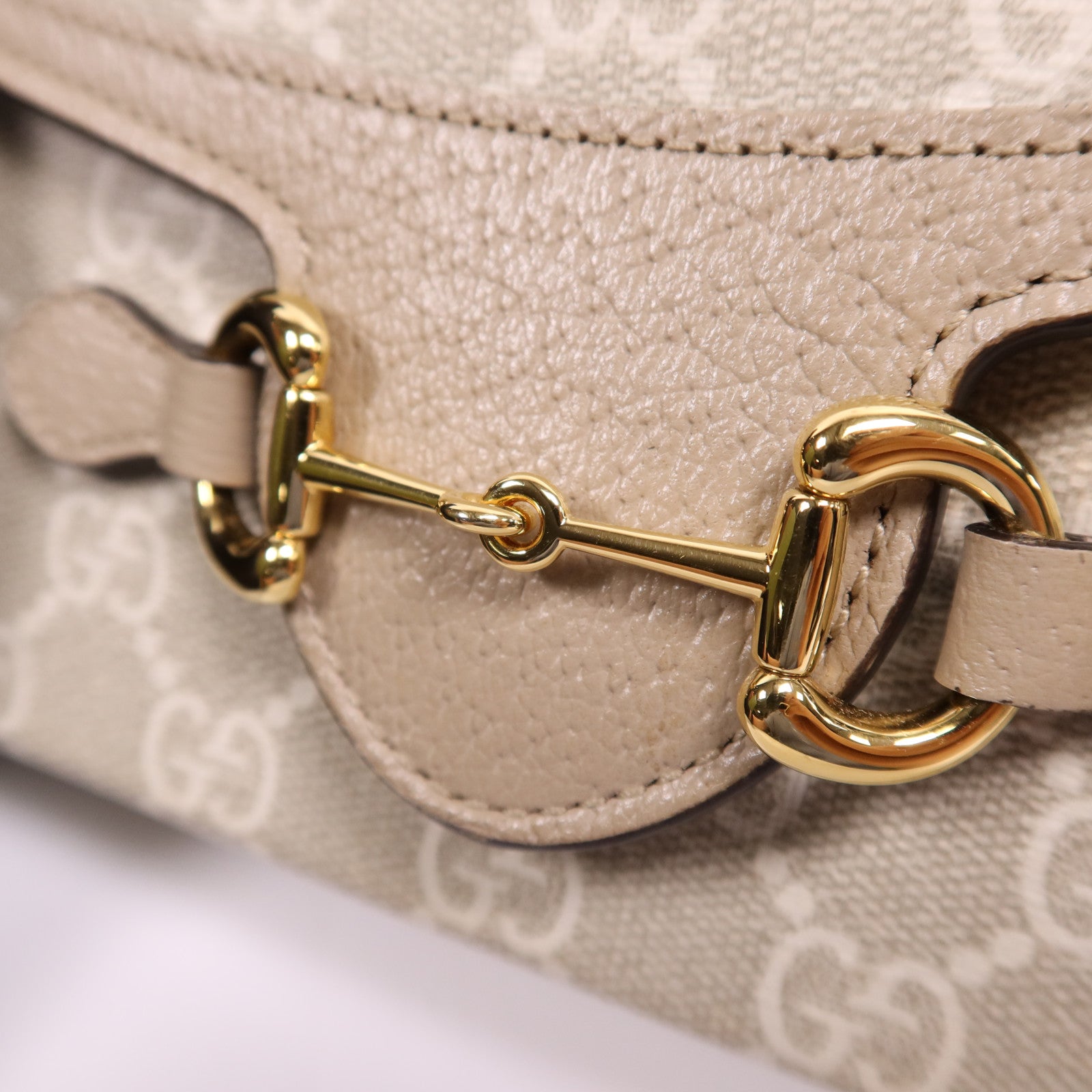 GUCCI 塗層帆布Horsebit 1955 Mini金扣肩背袋