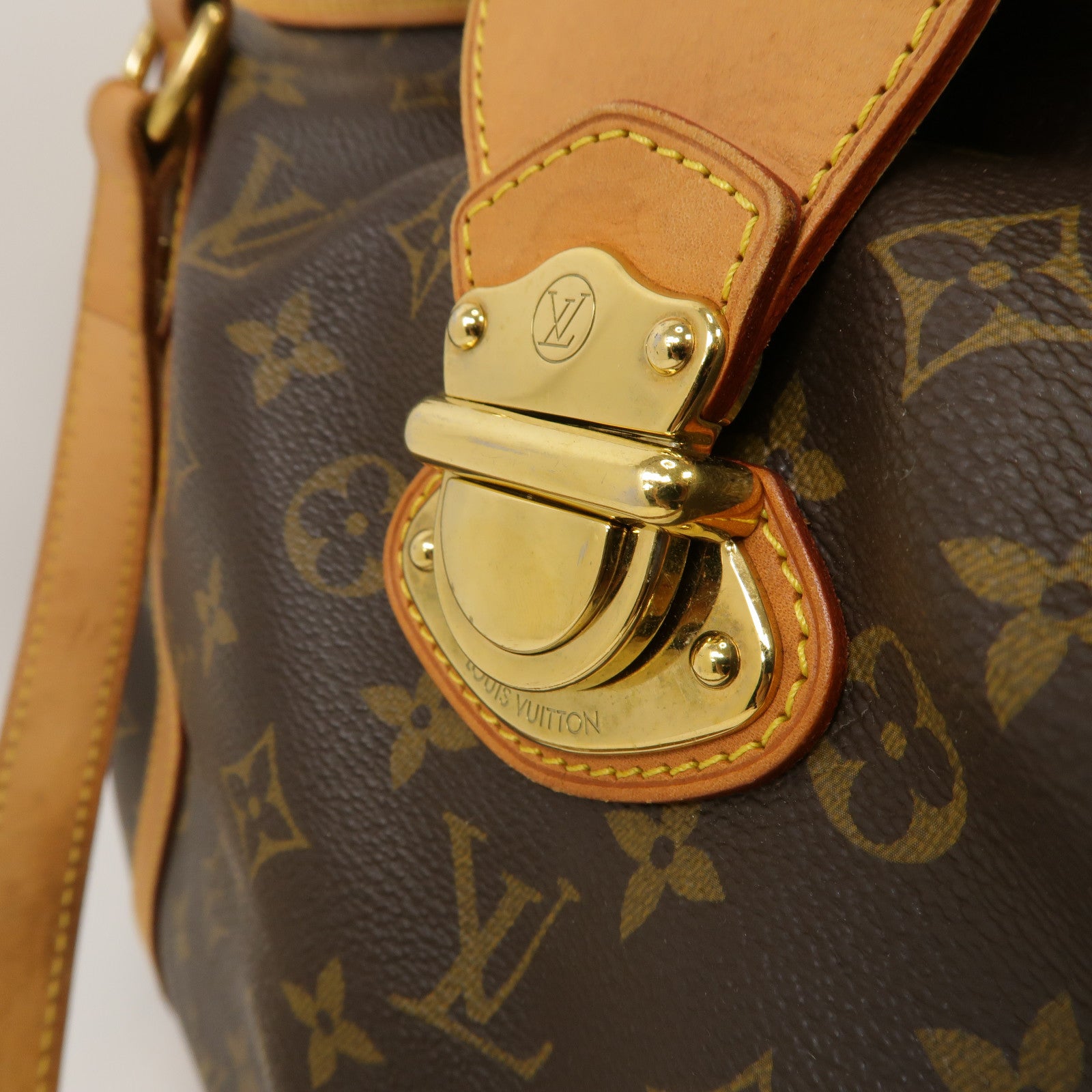 LOUIS VUITTON Monogram Stresa PM金扣肩背袋啡色