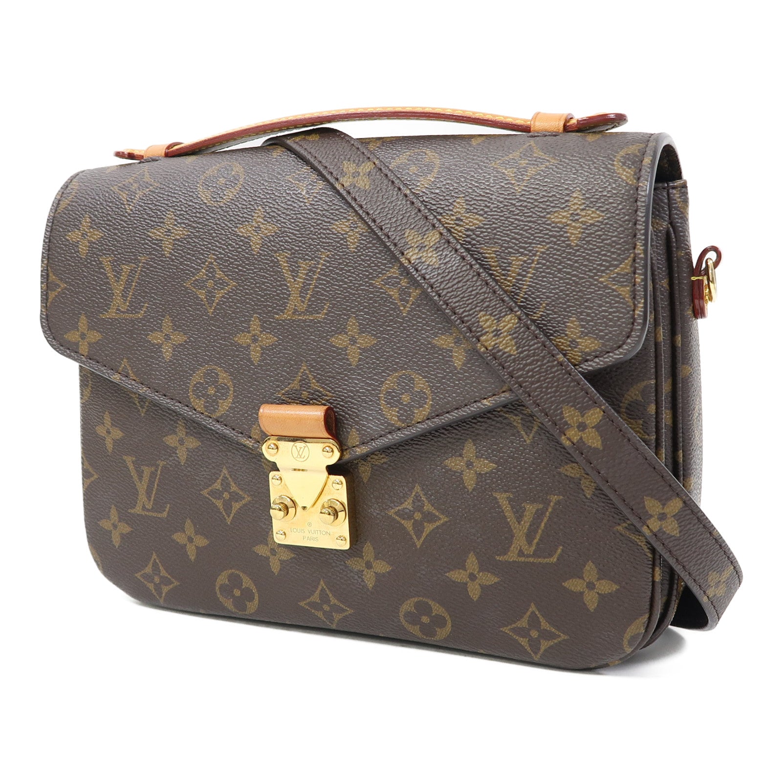 LOUIS VUITTON 【激減優惠】Monogram Pochette Metis金扣手挽肩背兩用袋啡色