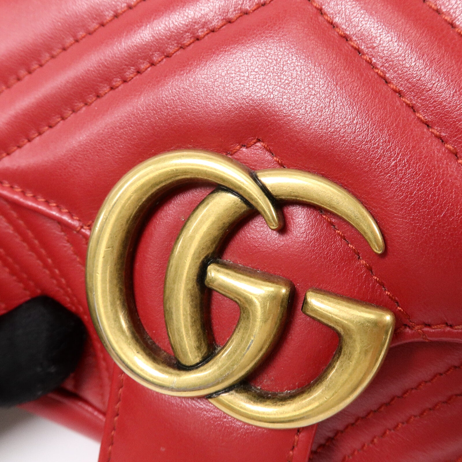 GUCCI 牛皮皮革GG Marmont Small鏈帶手挽肩背兩用袋
