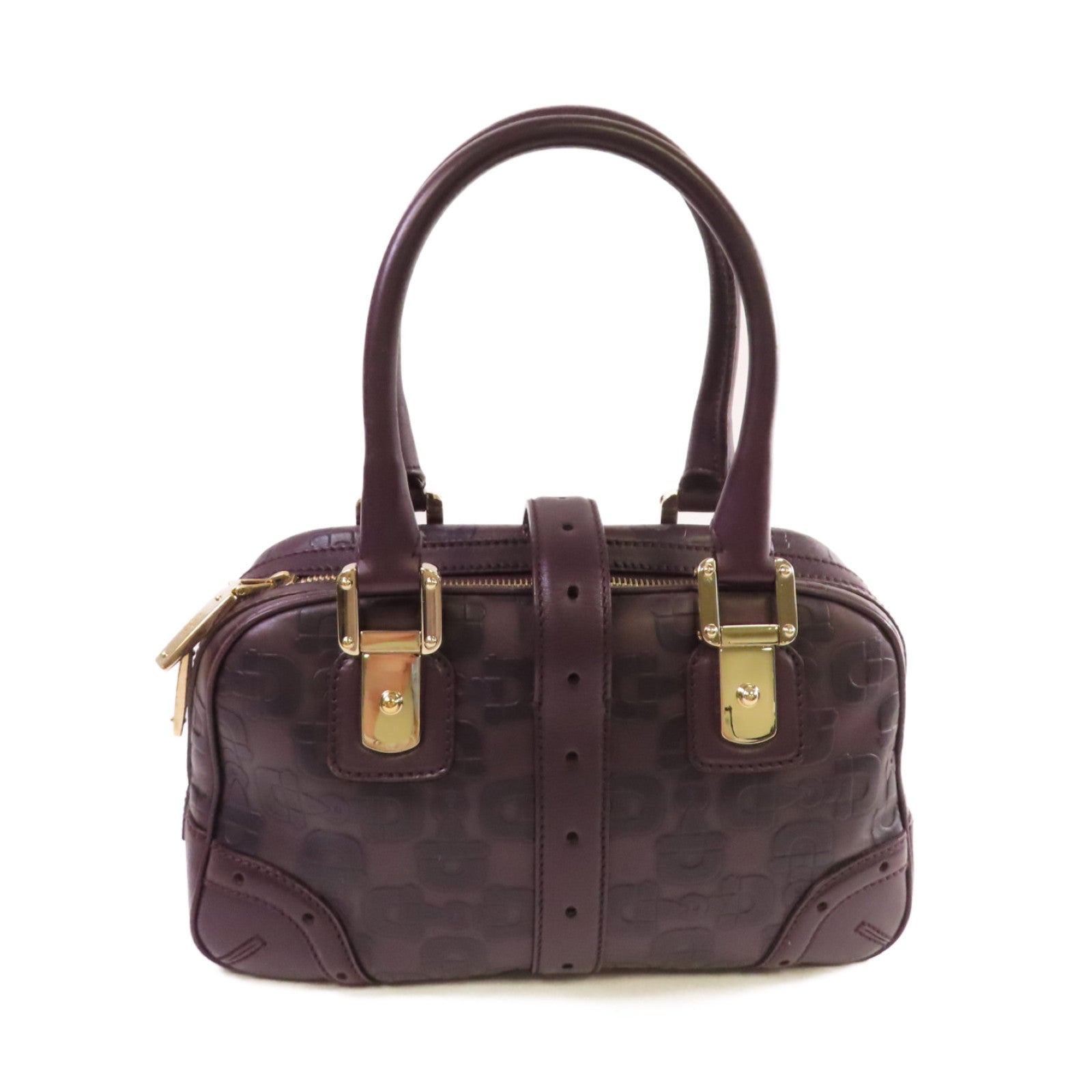 GUCCI 牛皮皮革Horsebit Handbag金扣手挽袋紫色