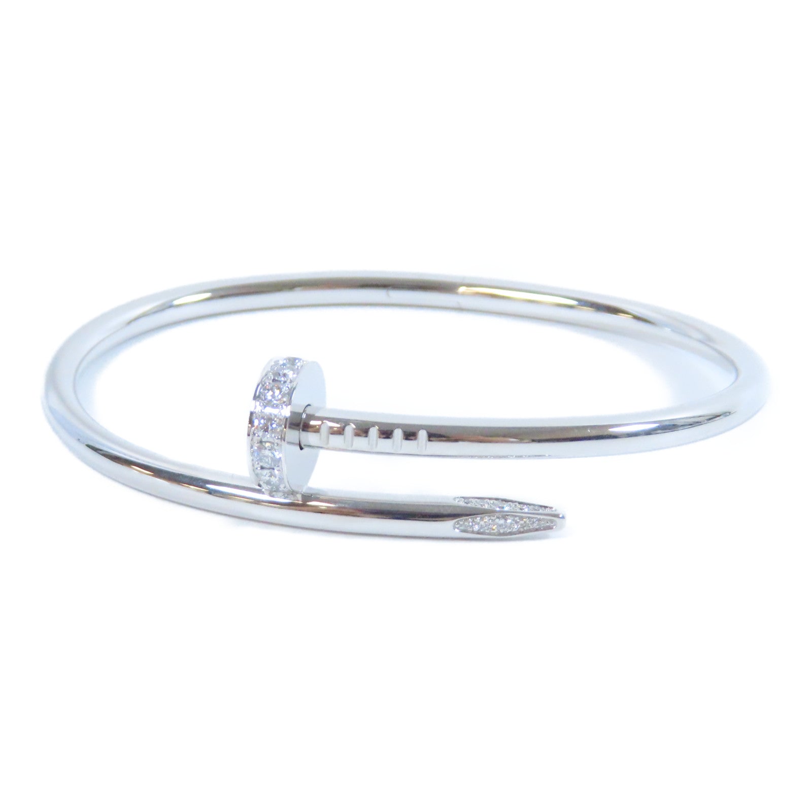 CARTIER **【激減優惠】18K白金Juste Un Clou Bracelet鑽石手鐲Cartier#17