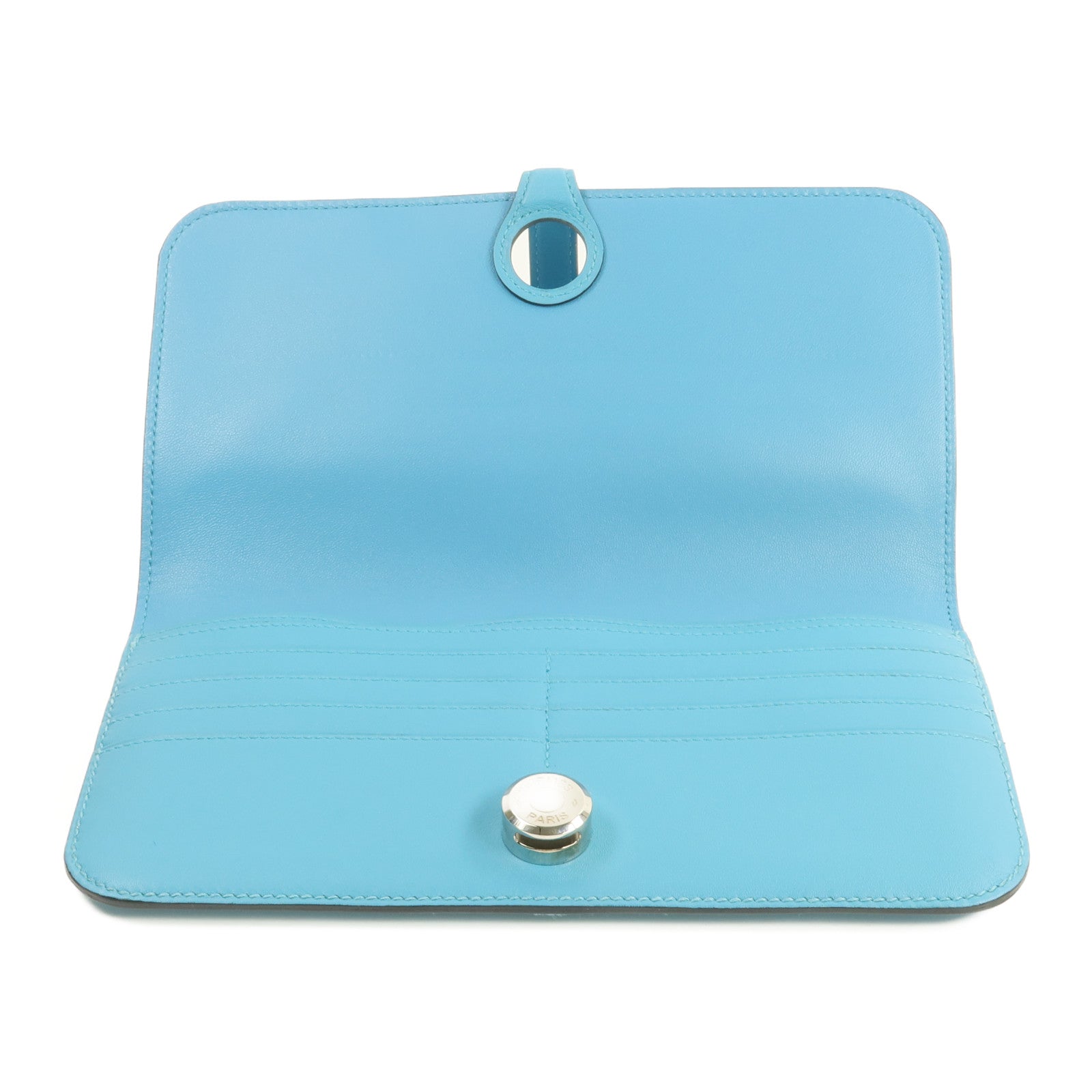 HERMES Swift皮革Dogon GM長錢包Bleu du Nord