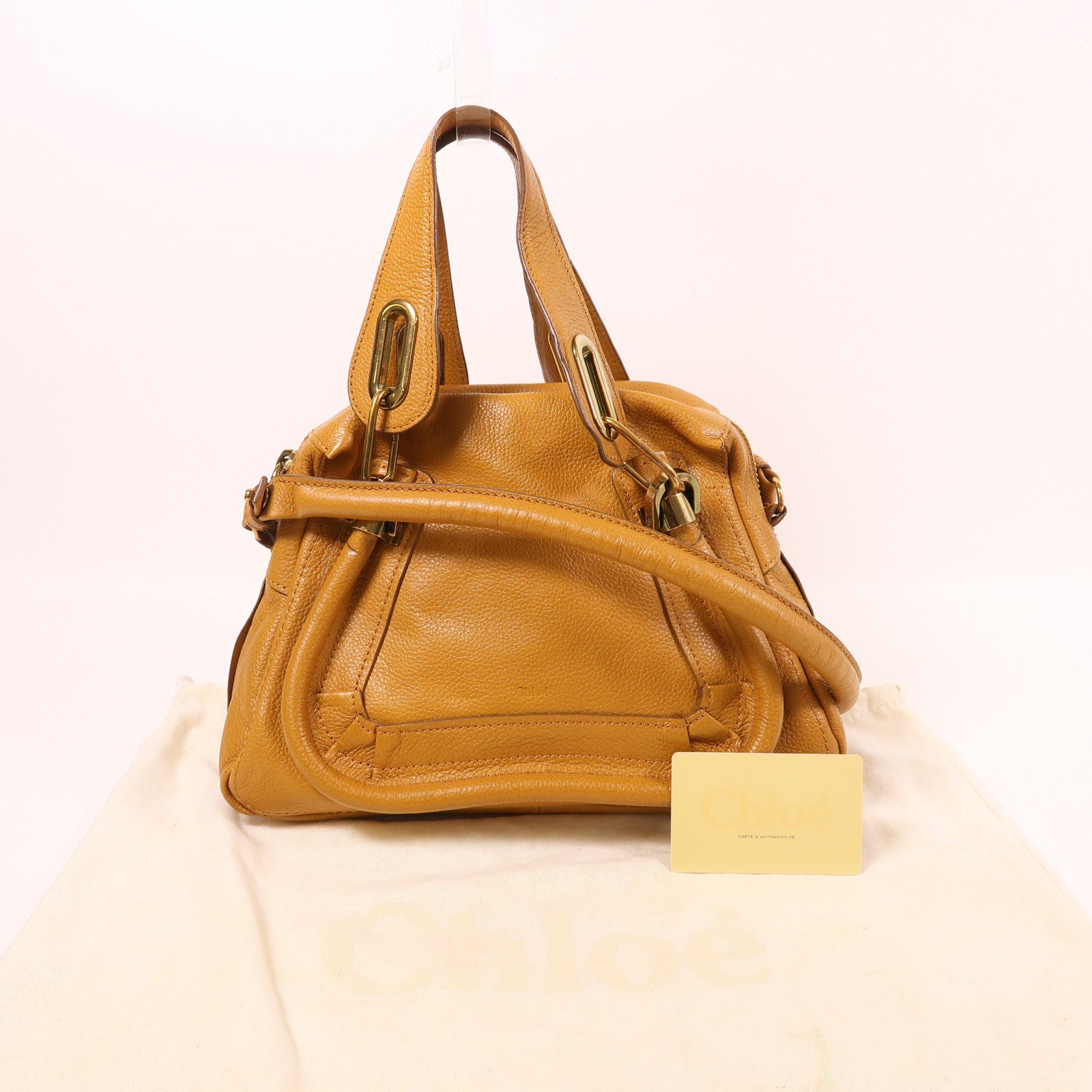 Chloe 牛皮皮革2 Way Shoulder金扣手挽肩背兩用袋