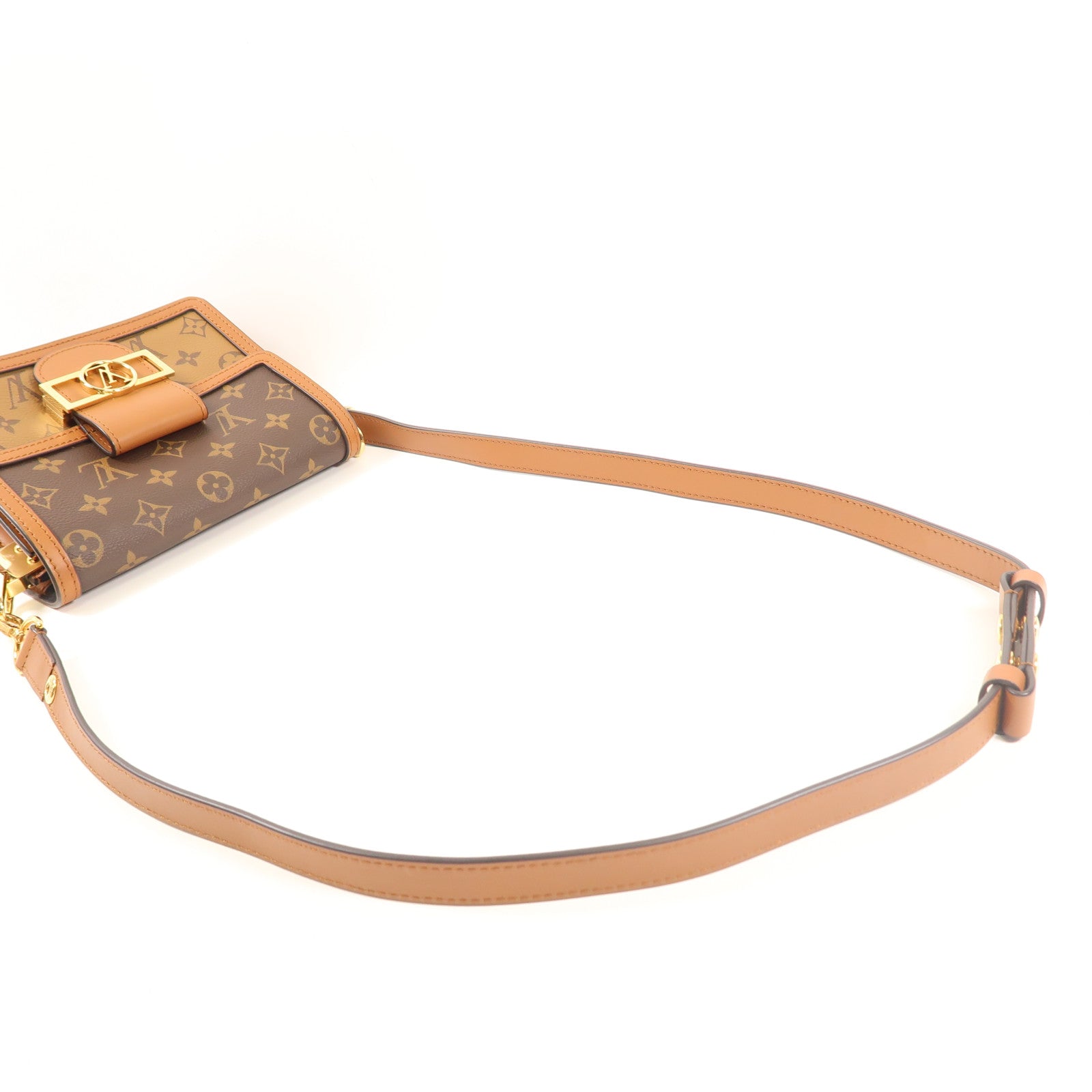 LOUIS VUITTON Monogram Reverse Mini Dauphine金扣肩背袋