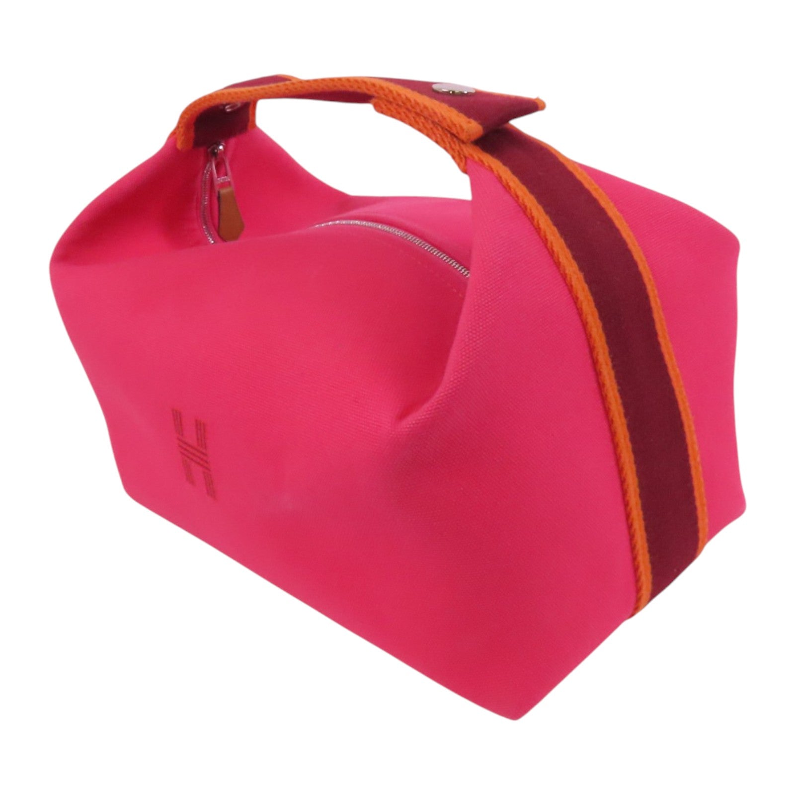 HERMES 帆布Bride A Brac GM銀扣手挽袋