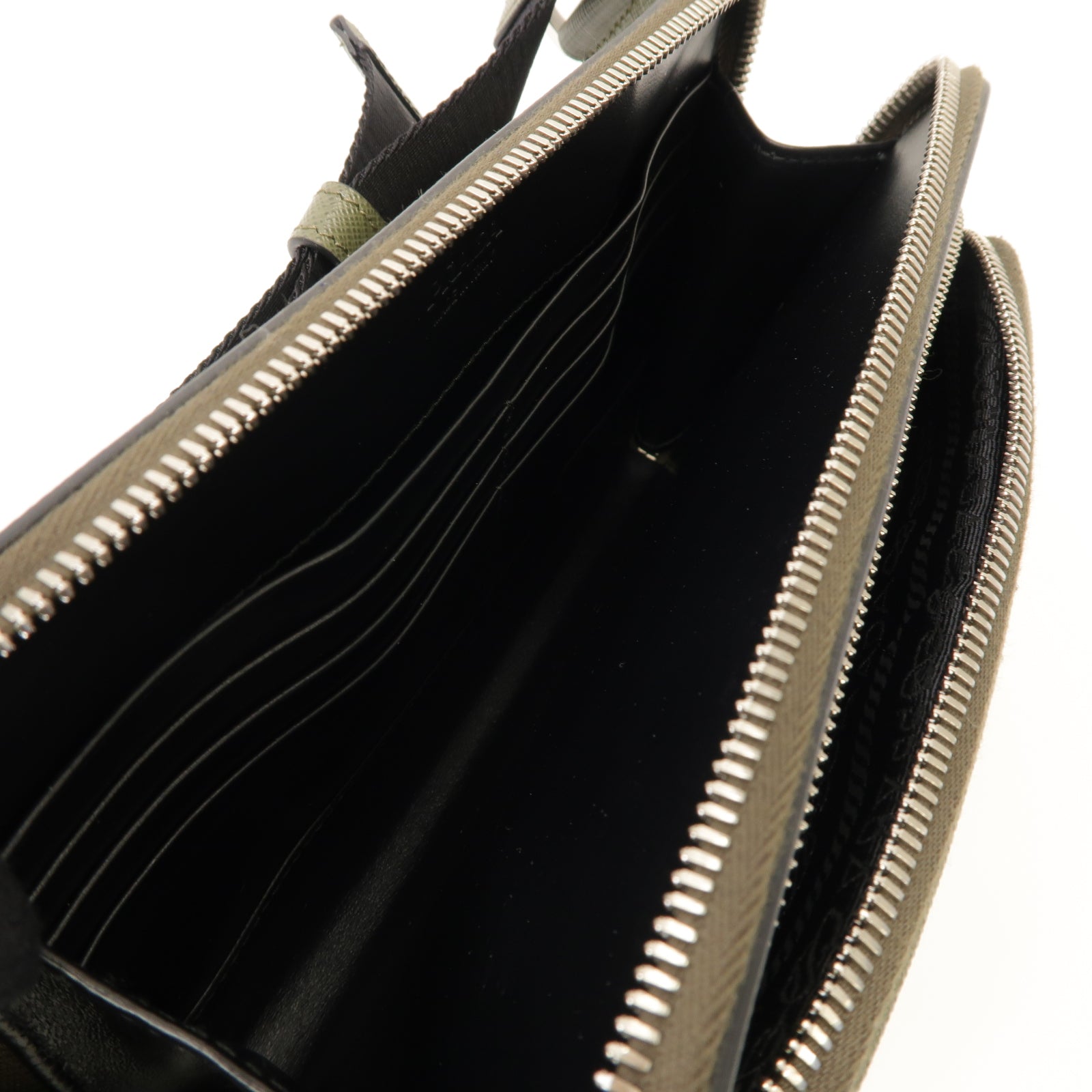 PRADA Saffiano皮革Belt Bag銀扣腰包綠色
