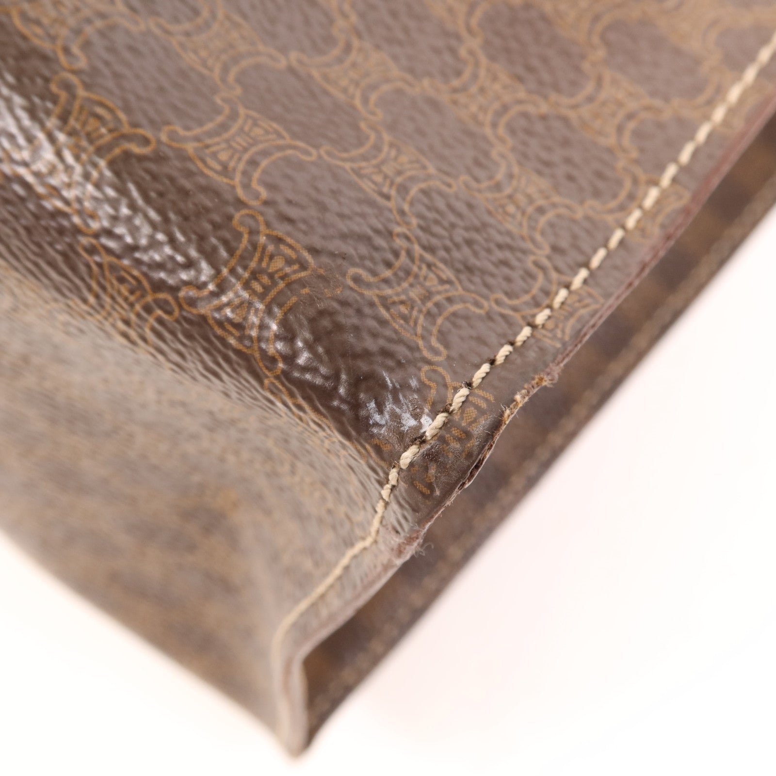 CELINE 塗層帆布Vintage Tote Bag金扣肩背袋