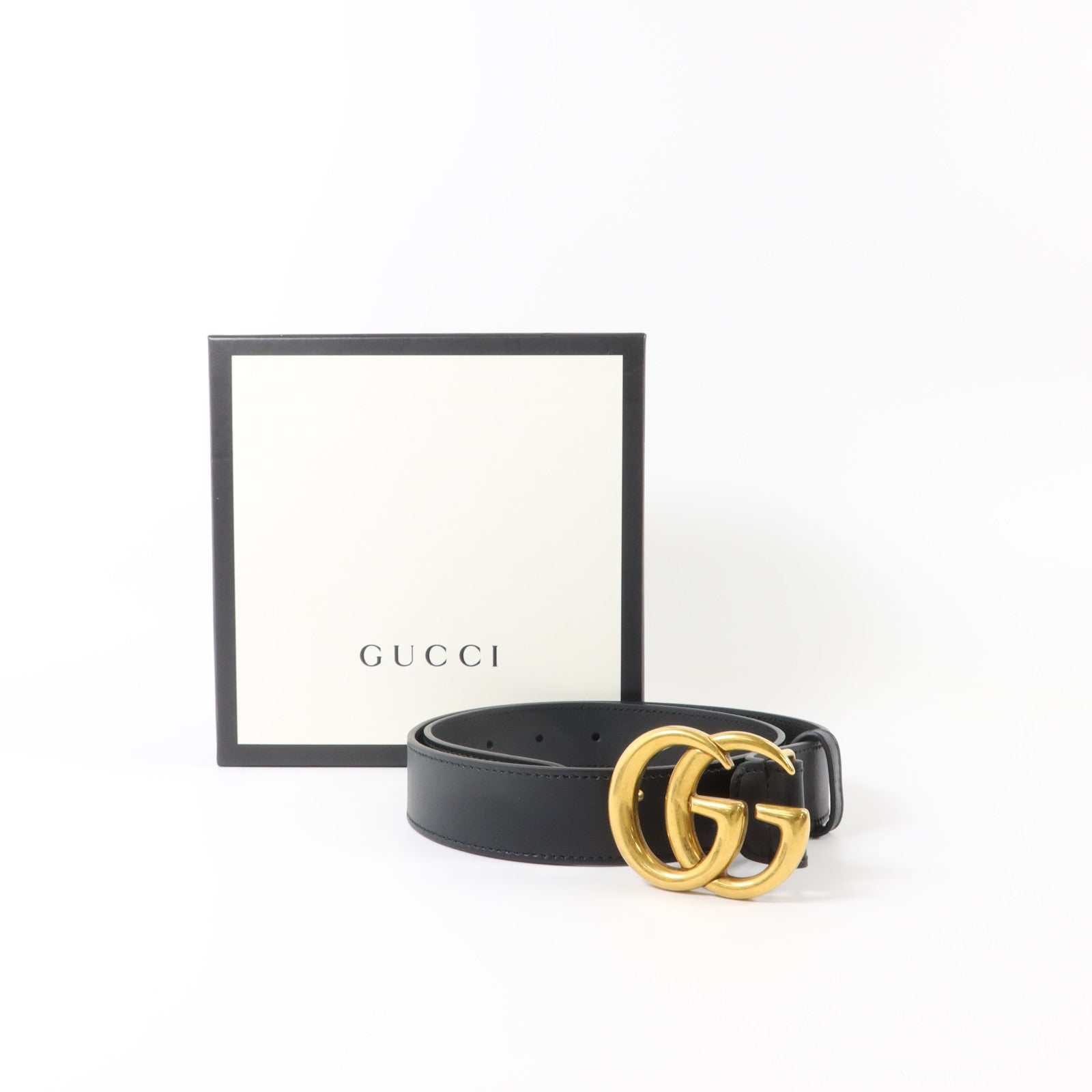 GUCCI 牛皮皮革GG Marmont Belt 75cm金扣皮帶