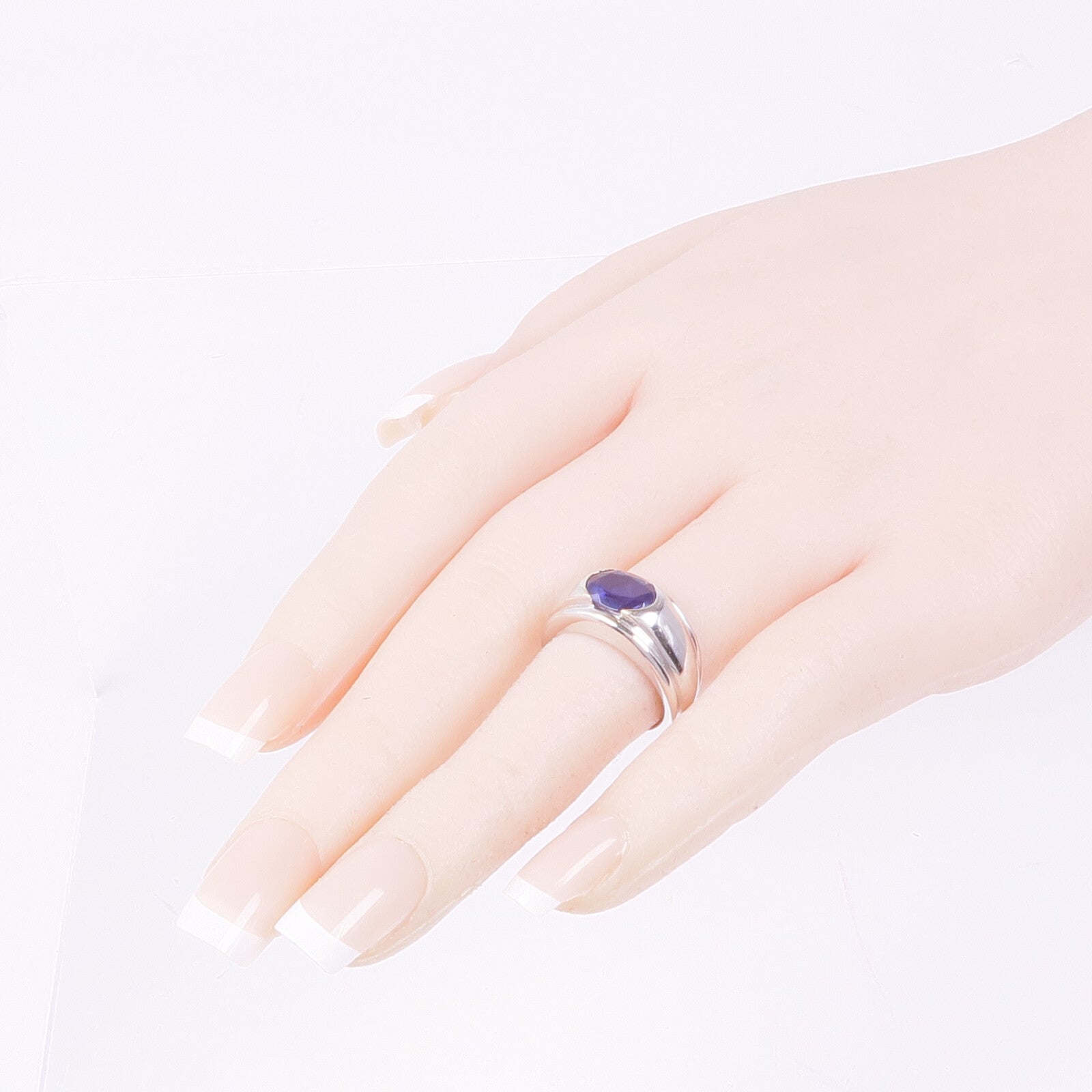 JEWELRY 18K白金Iolite Ring堇青石戒指US#4.75