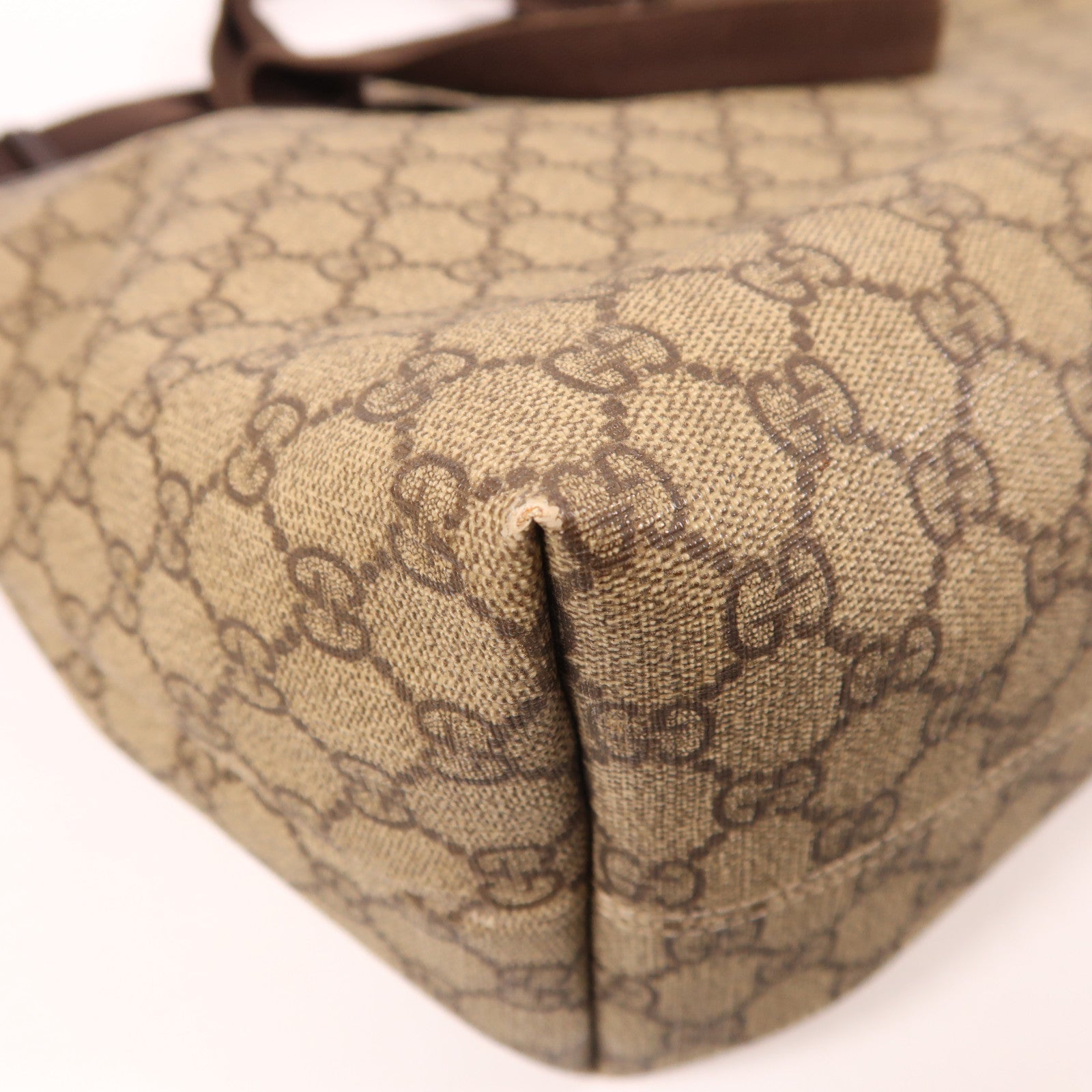 GUCCI 塗層帆布2 Way Shoulder銀扣手挽肩背兩用袋