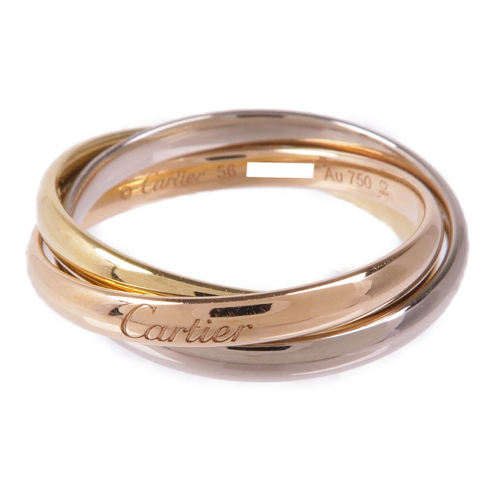CARTIER 18K白金/黃金/玫瑰金Trinity Ring戒指Cartier#56/US#7.5