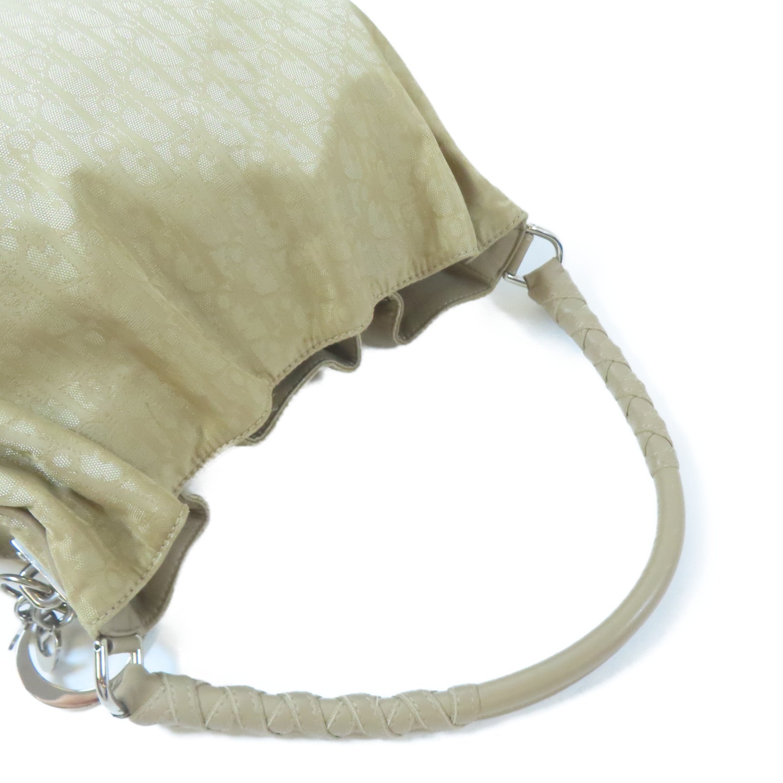 Dior 帆布Shoulder Bag銀扣肩背袋米色