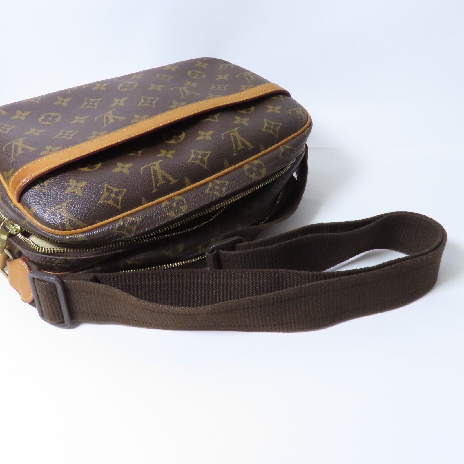 LOUIS VUITTON Monogram Reporter PM金扣肩背袋肩背袋
