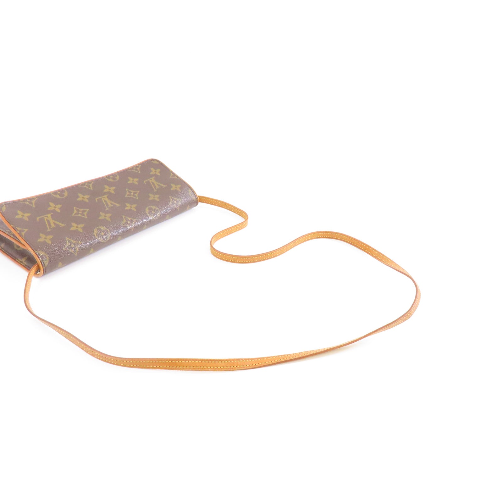 LOUIS VUITTON Monogram Pochette Twin GM金扣肩背袋啡色