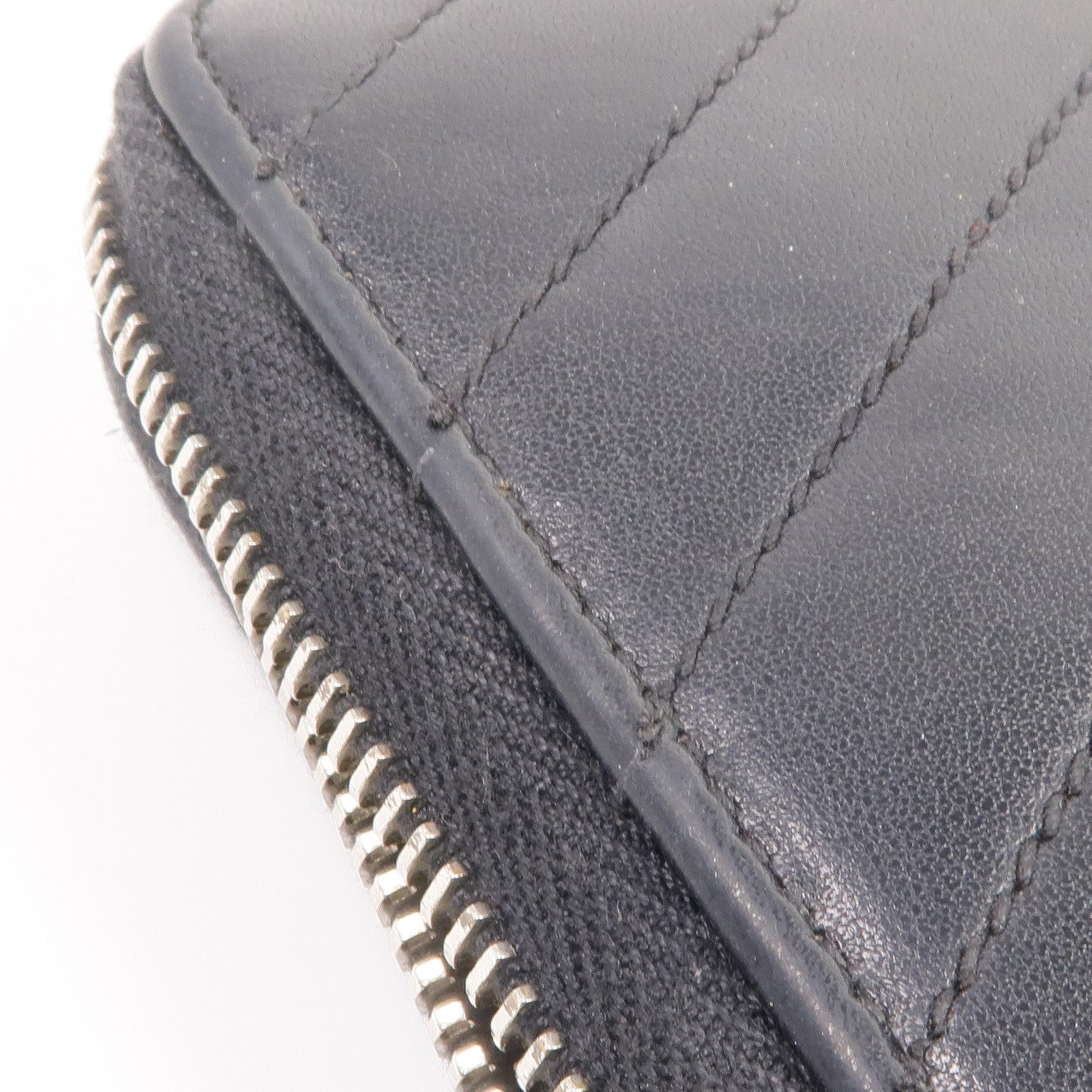 SAINT LAURENT 皮革Long Zipper Wallet銀扣長錢包