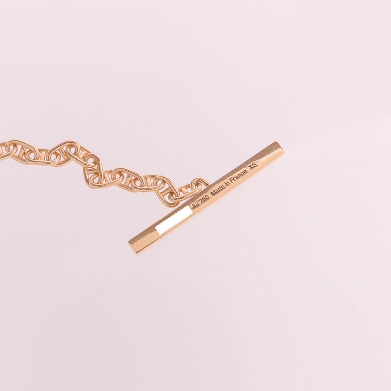 HERMES 18K玫瑰金Chaine d'ancre Contour Bracelet鑽石手鏈