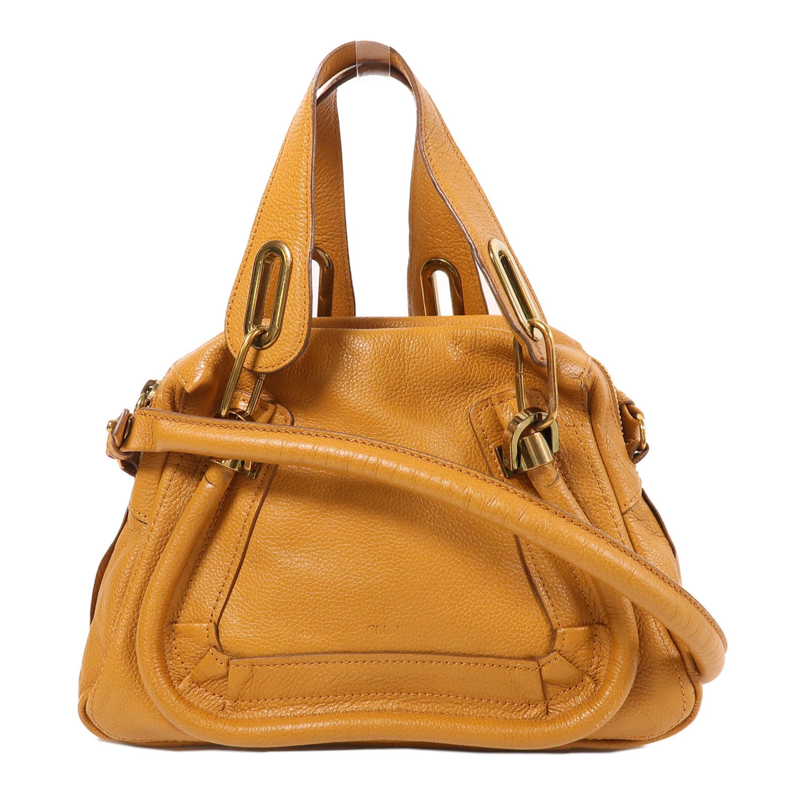 Chloe 牛皮皮革2 Way Shoulder金扣手挽肩背兩用袋