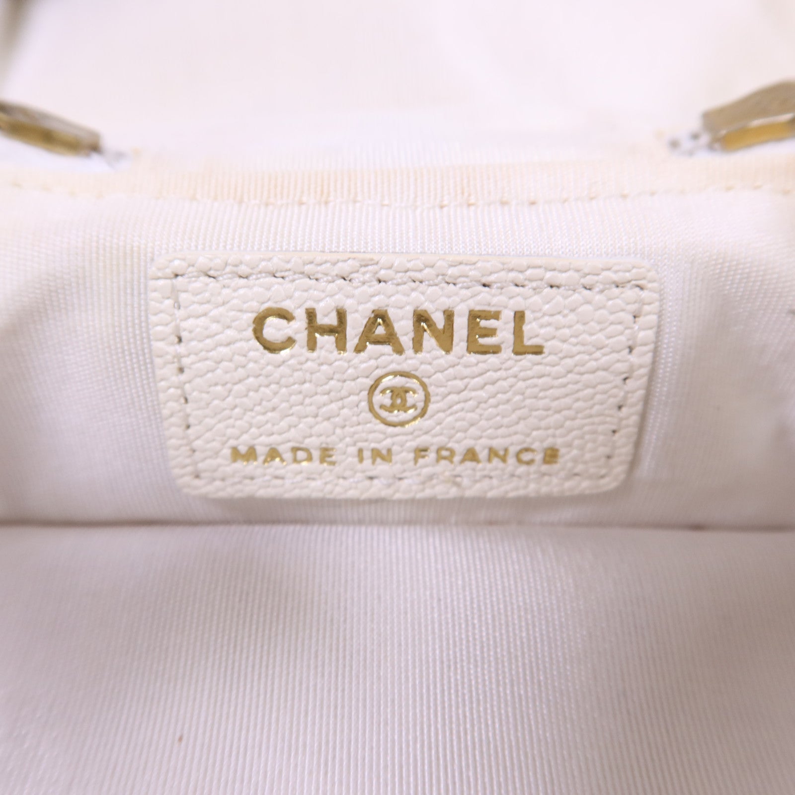 CHANEL 牛皮皮革Mini Chain Shoulder金扣手挽肩背兩用袋