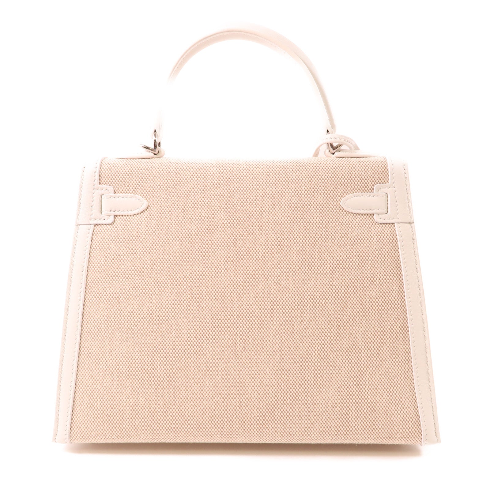 HERMES 【激減優惠】Swift皮革/Toiletry帆布Kelly 25銀扣手挽肩背兩用袋