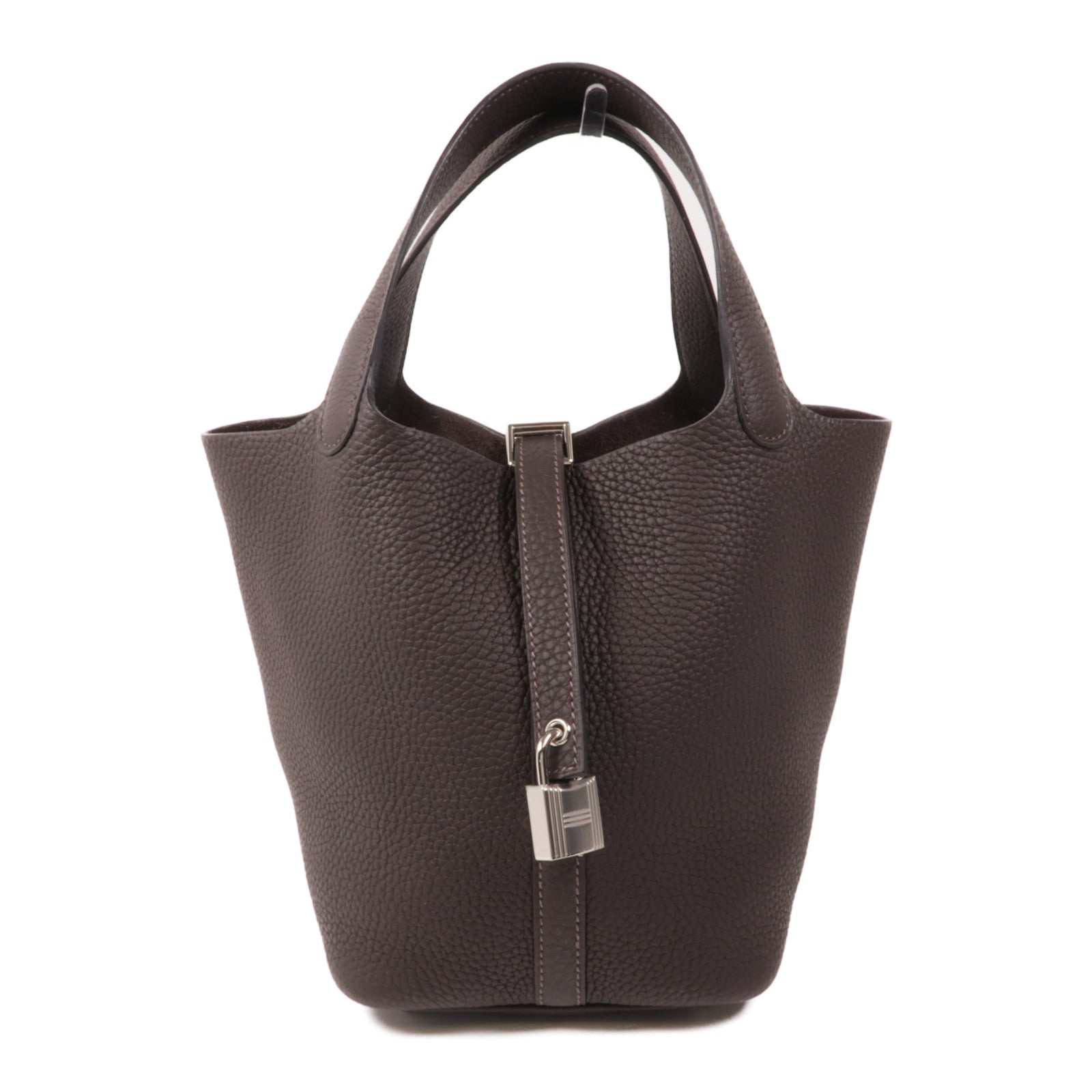 HERMES Clemence皮革Picotin PM手挽袋Macassar