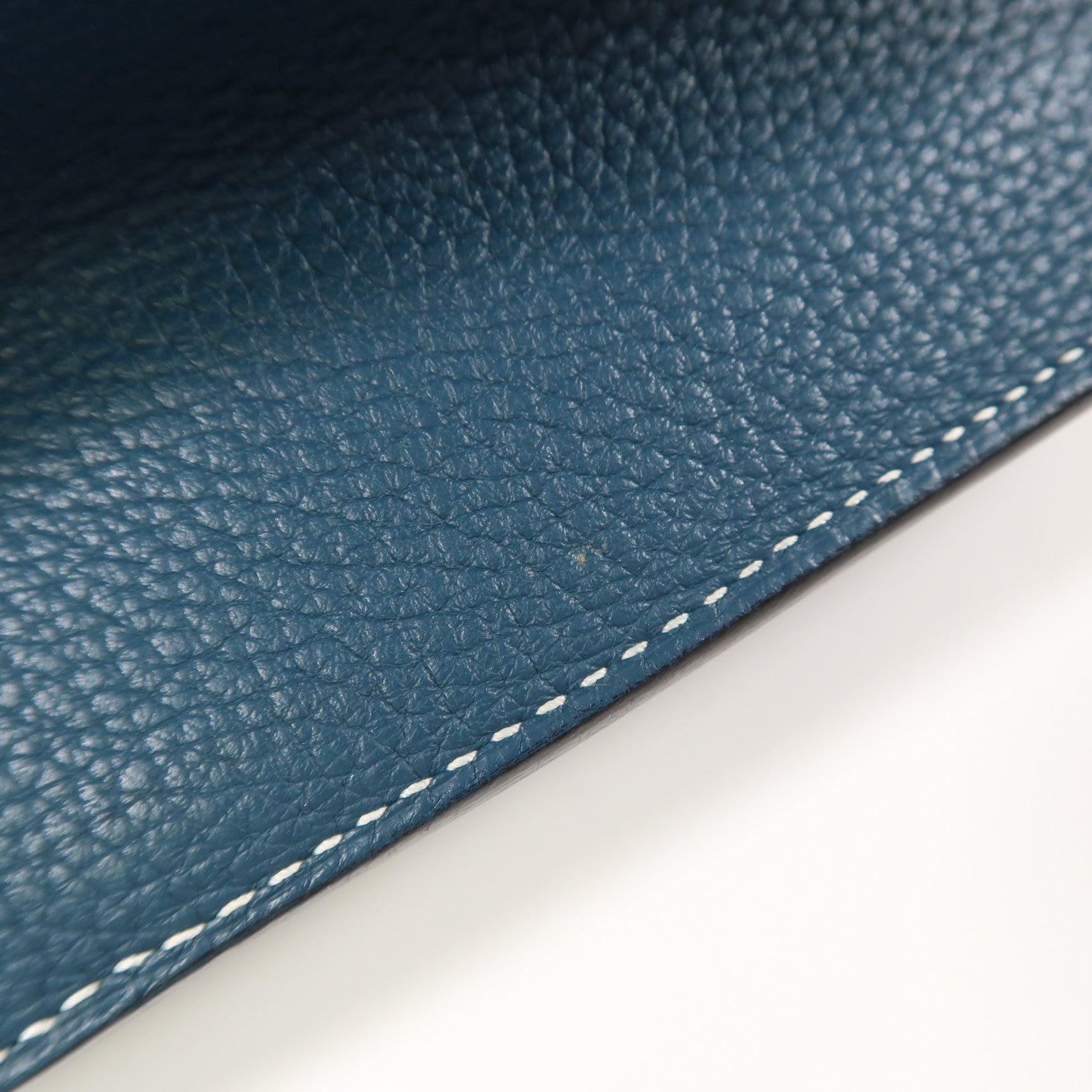 HERMES Clemence皮革Halzan 31銀扣手挽肩背兩用袋Bleu Ocean