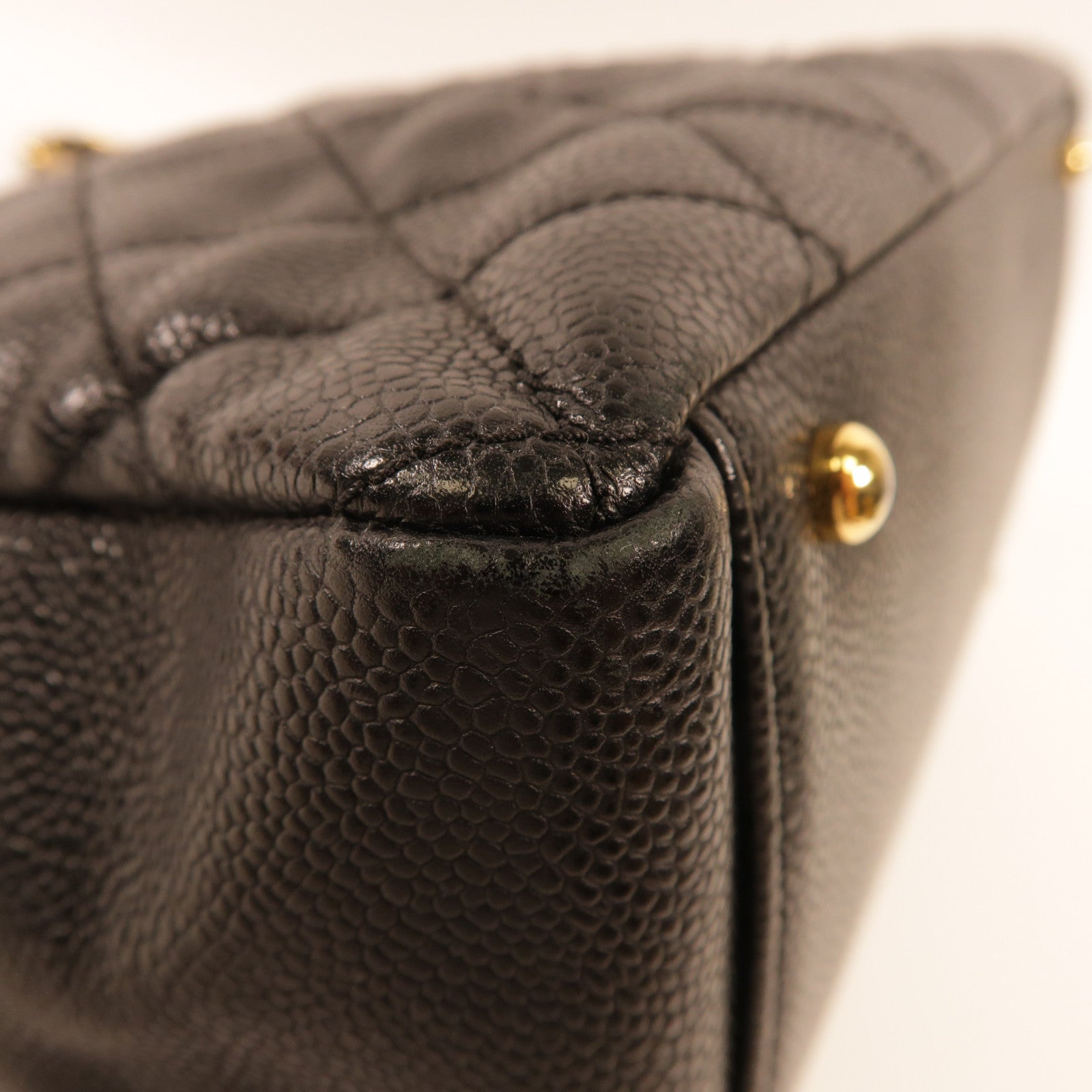 CHANEL 牛皮皮革Tote Bag金扣肩背袋