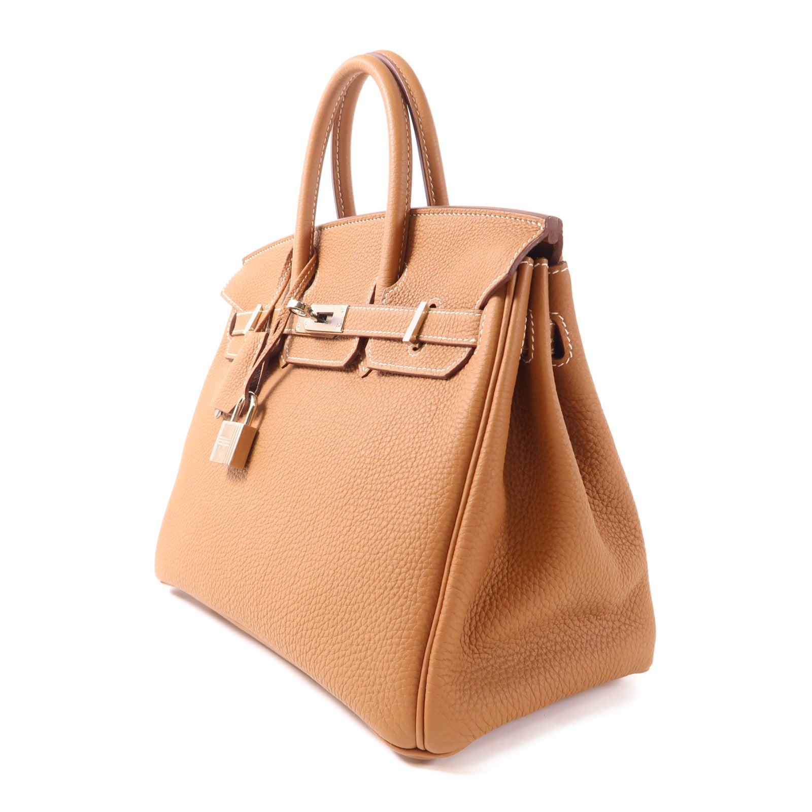 HERMES Togo皮革Birkin 25銀扣手挽袋Gold